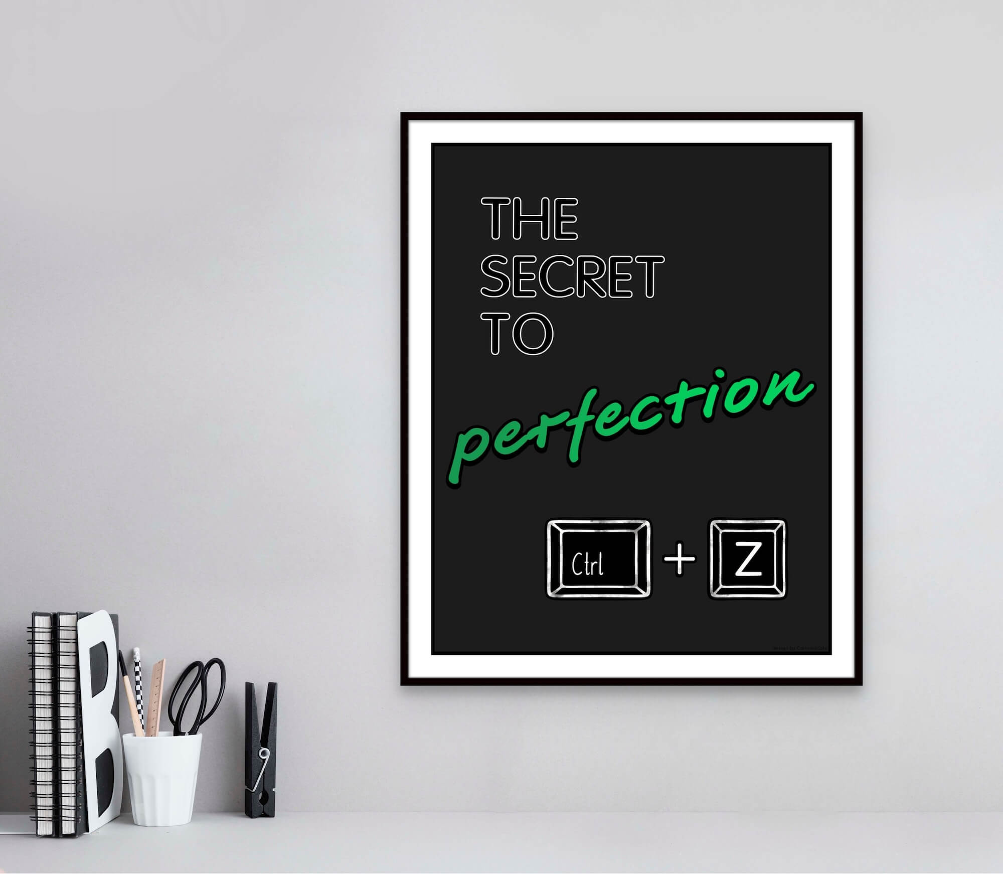 ctrl + Z PC keyboard shortcut interior wall poster