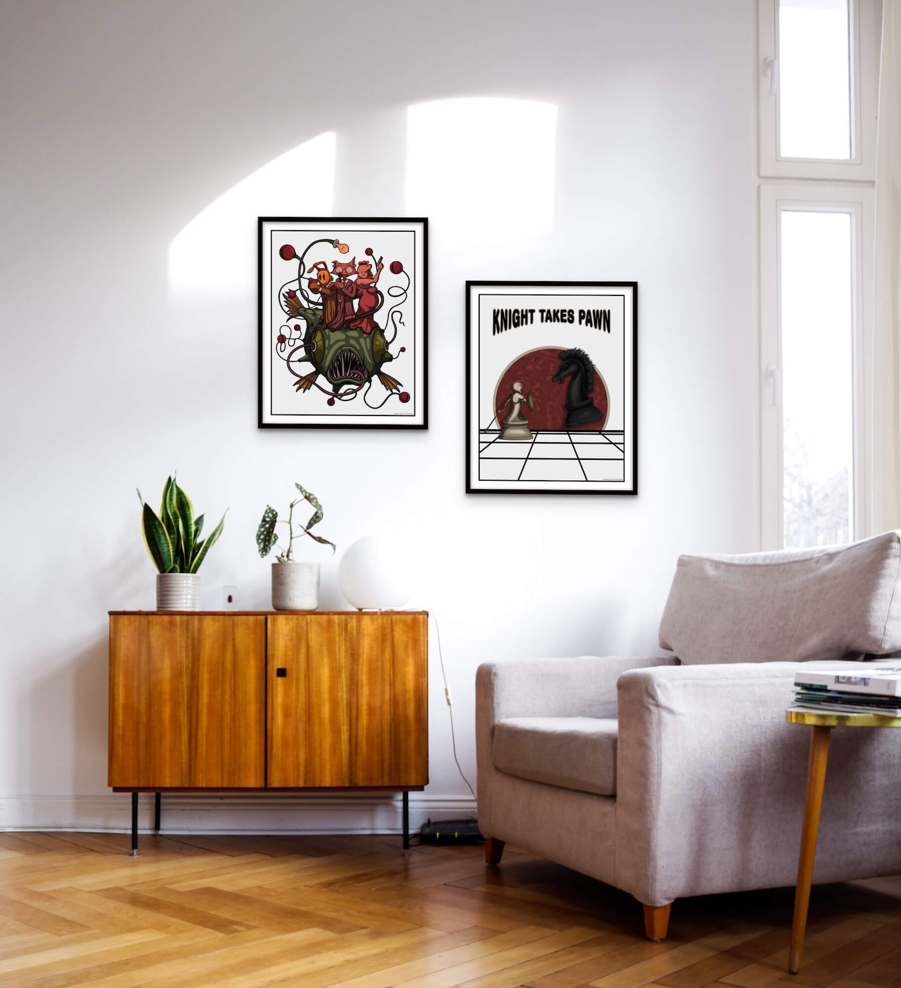 cool cartoon interior wall posters