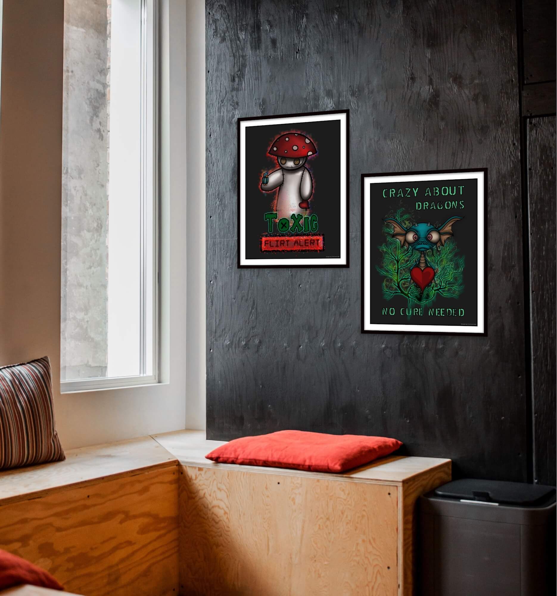 cool cartoon interior wall posters