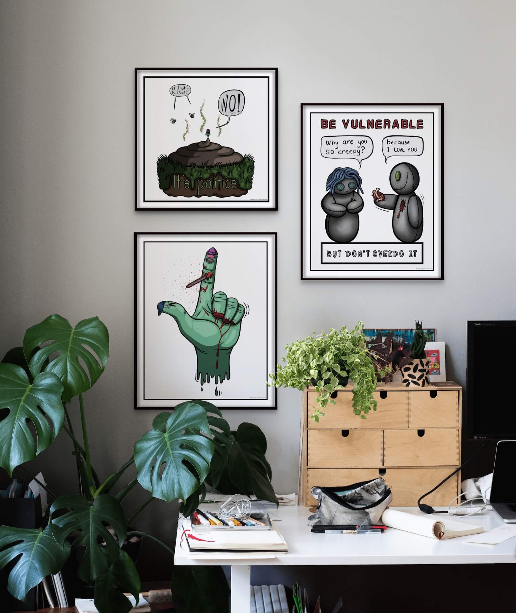 cool cartoon wall art posters