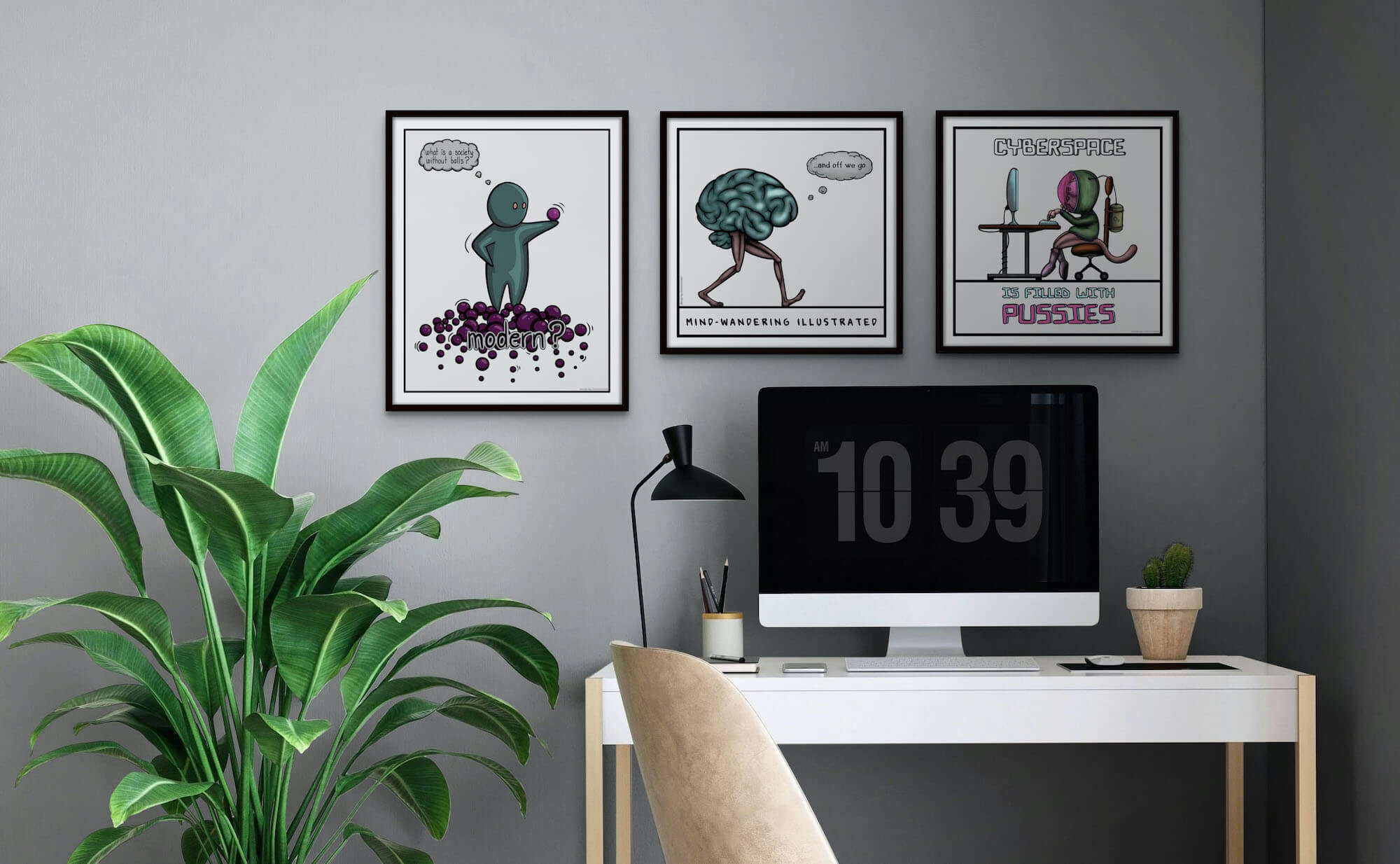 funny cartoon interior wall posters