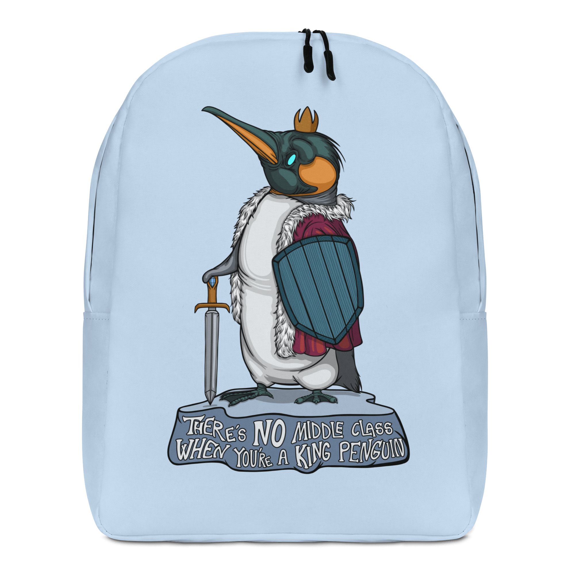 no middle class when you are a king penguin on blue backpack