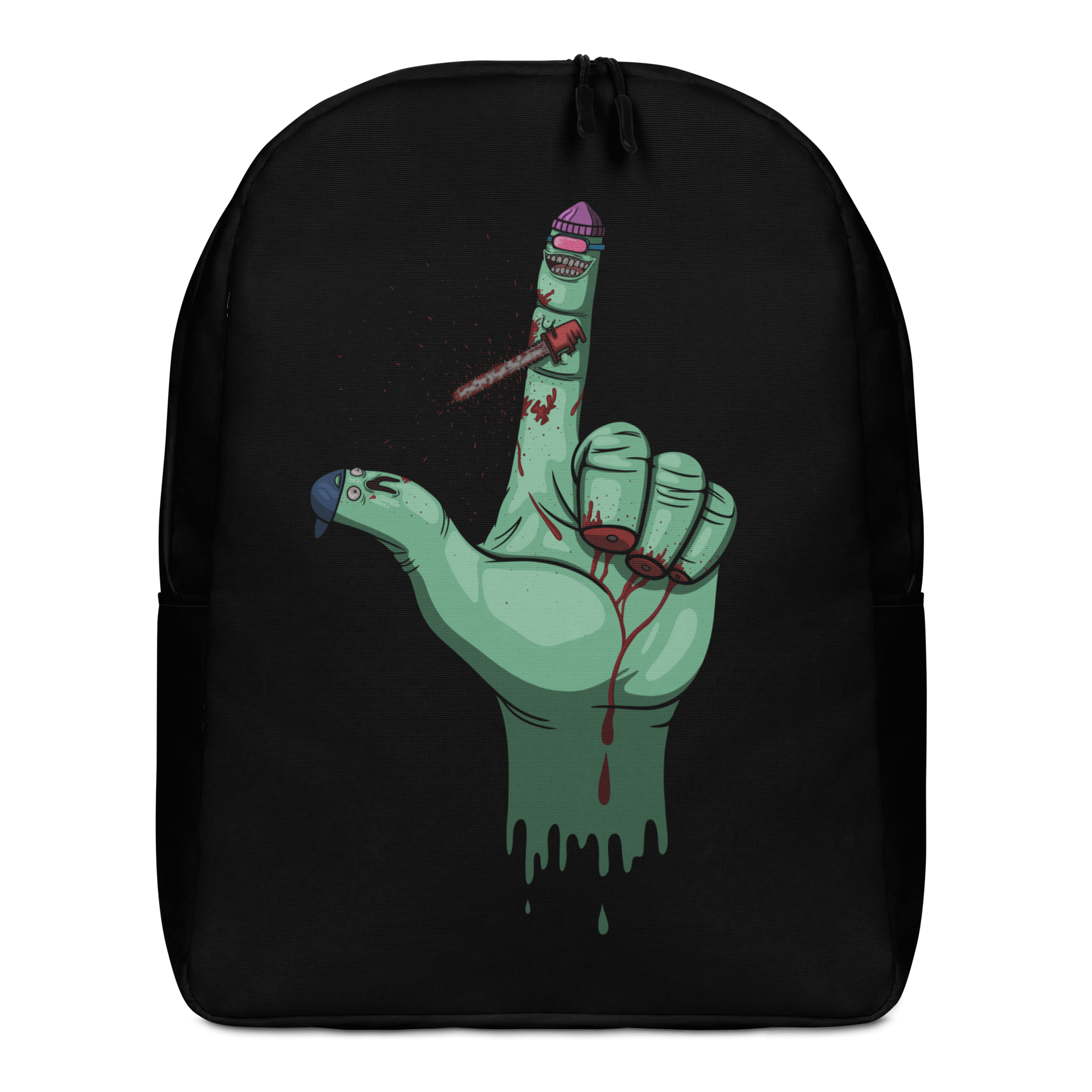 Crazy cartoon fingers black backpack