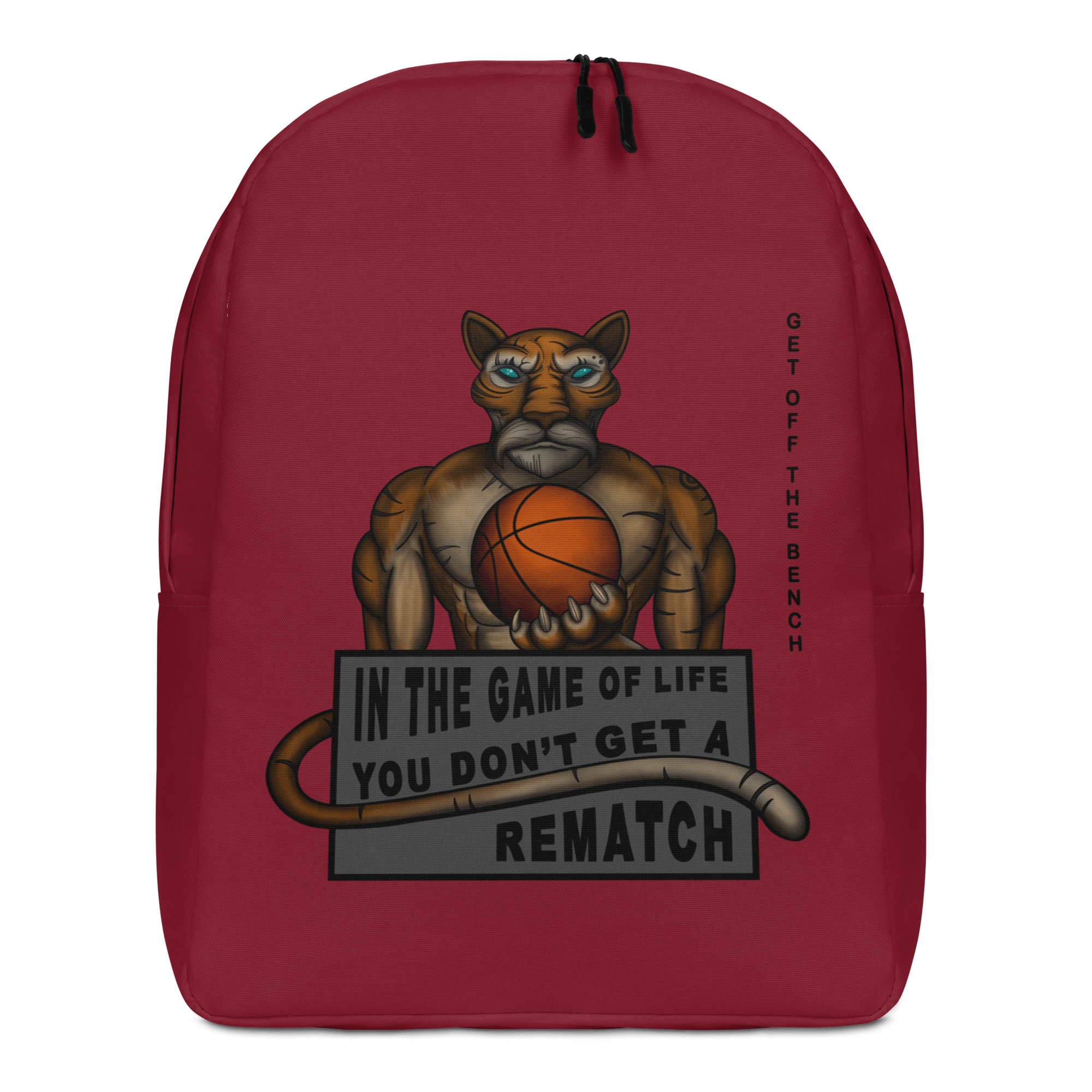 game of life cartoon on red backpack