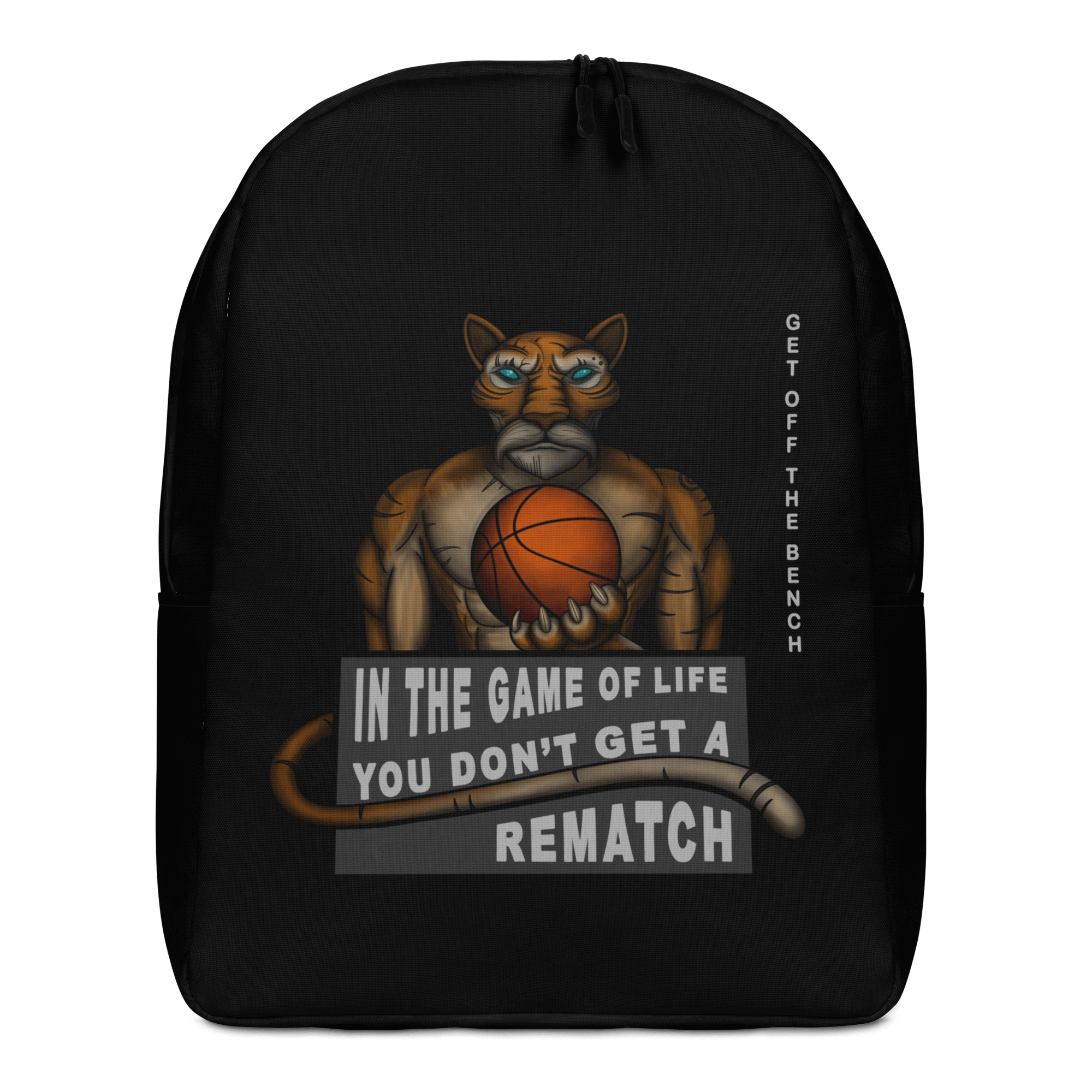 game of life cartoon on black backpack