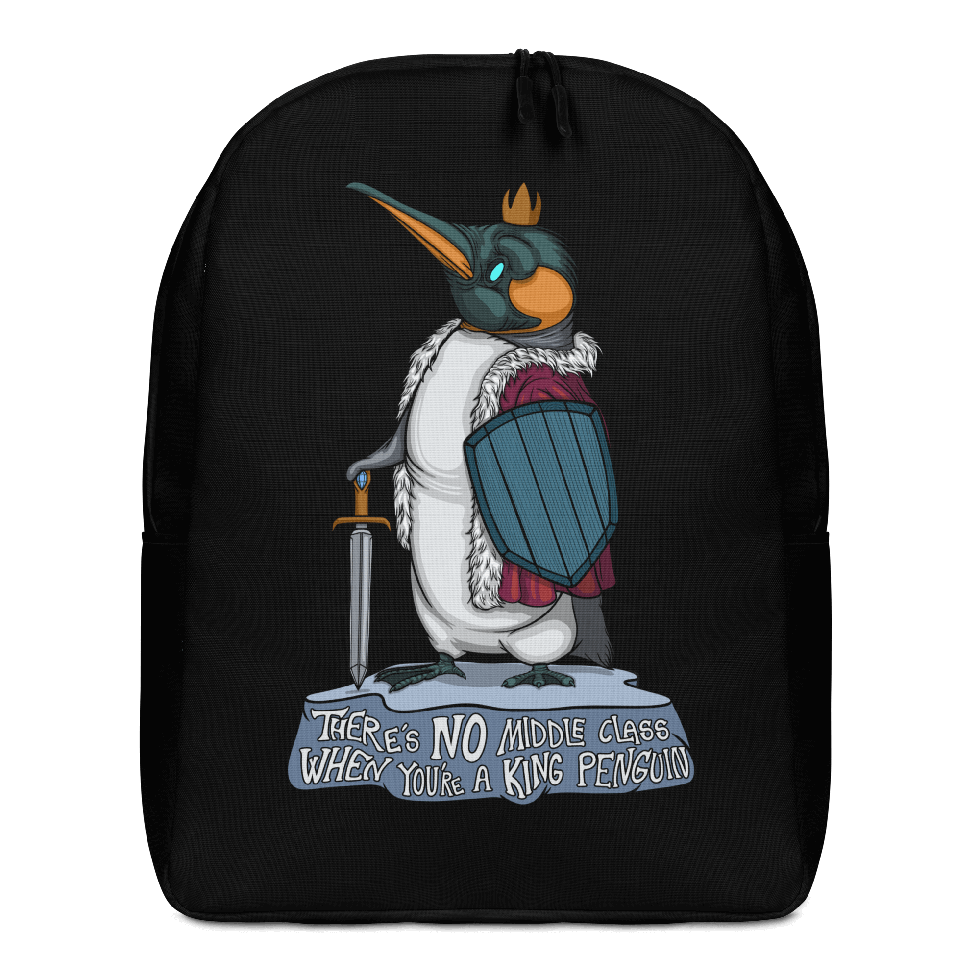 no middle class when you are a king penguin on black backpack