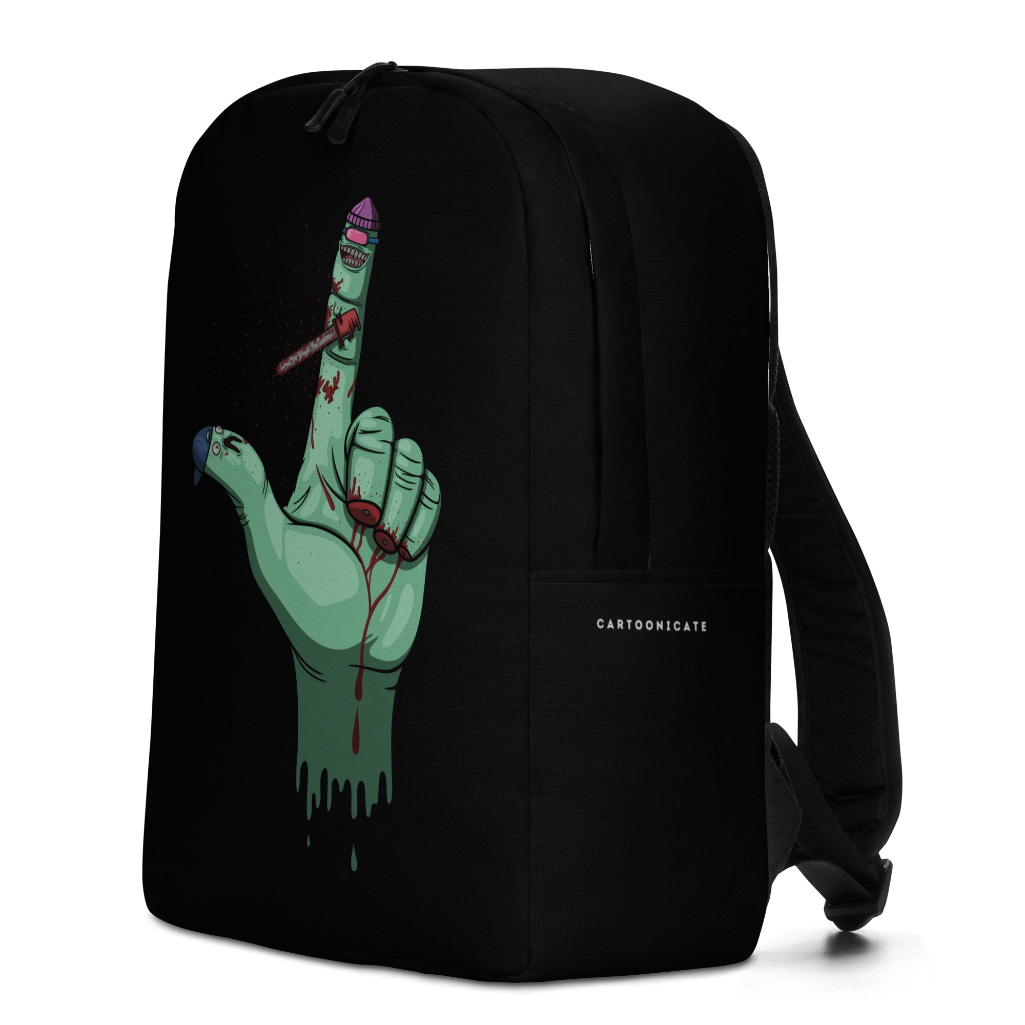 Halloween bloody fingers black backpack