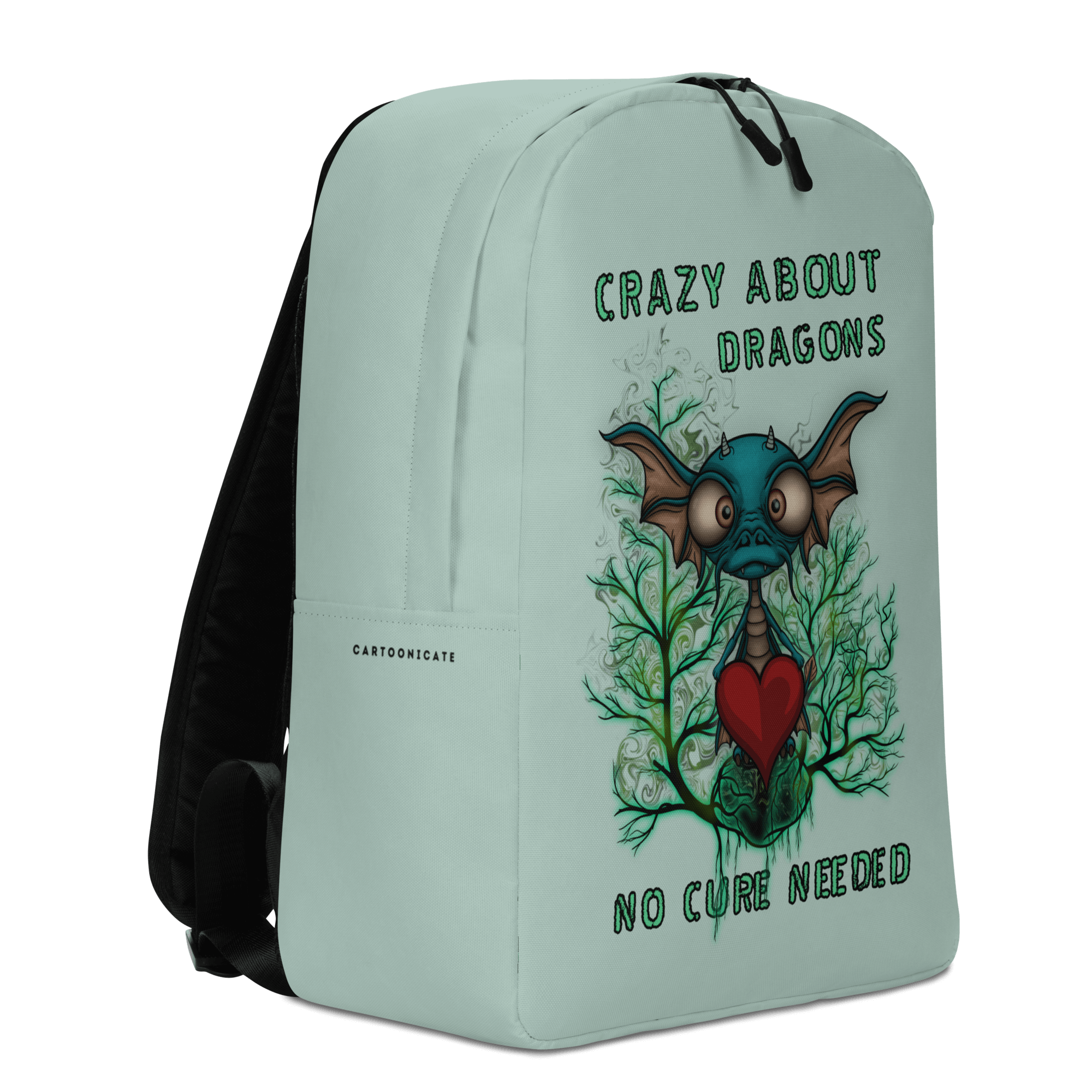 crazy about dragons green backpack