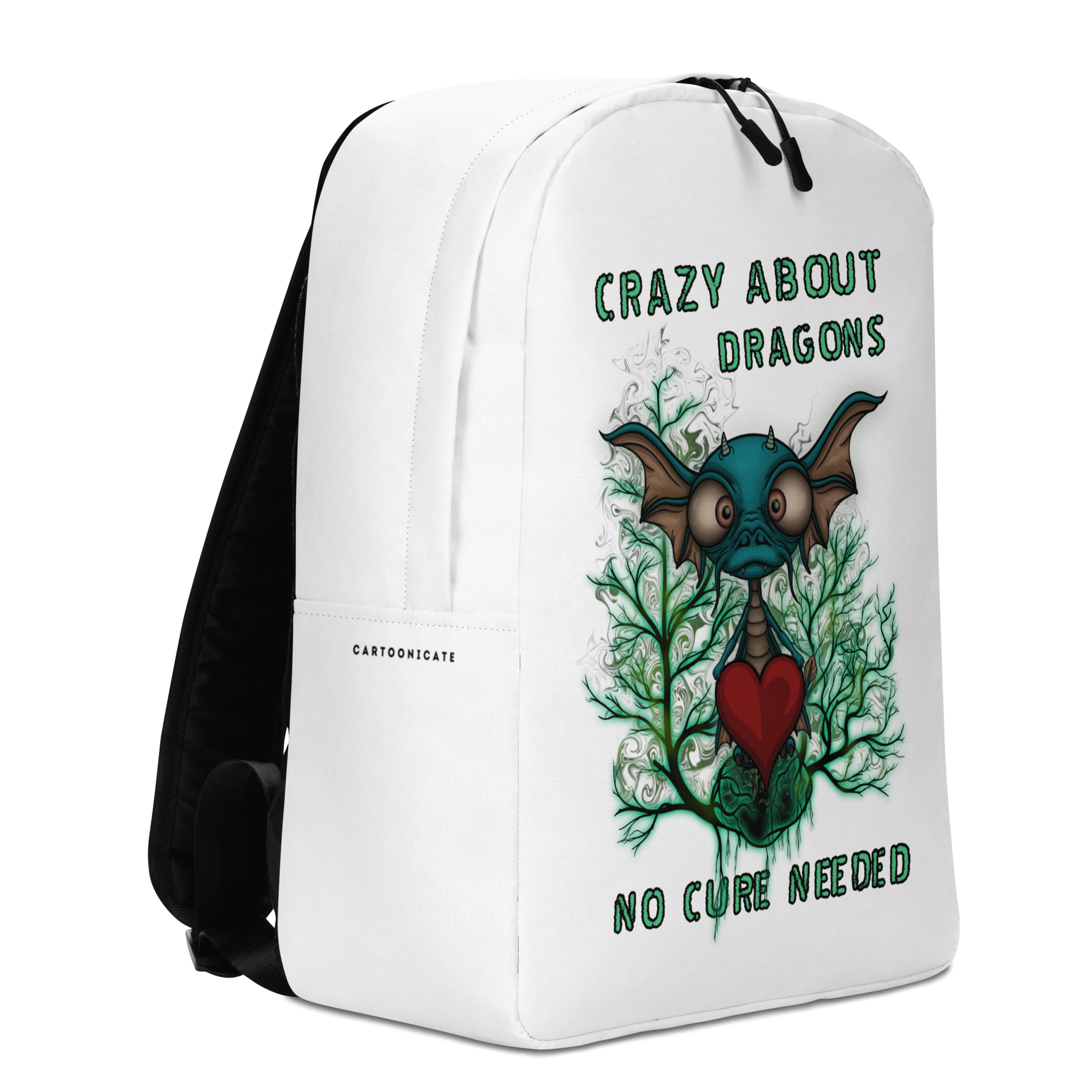 crazy about dragons white backpack