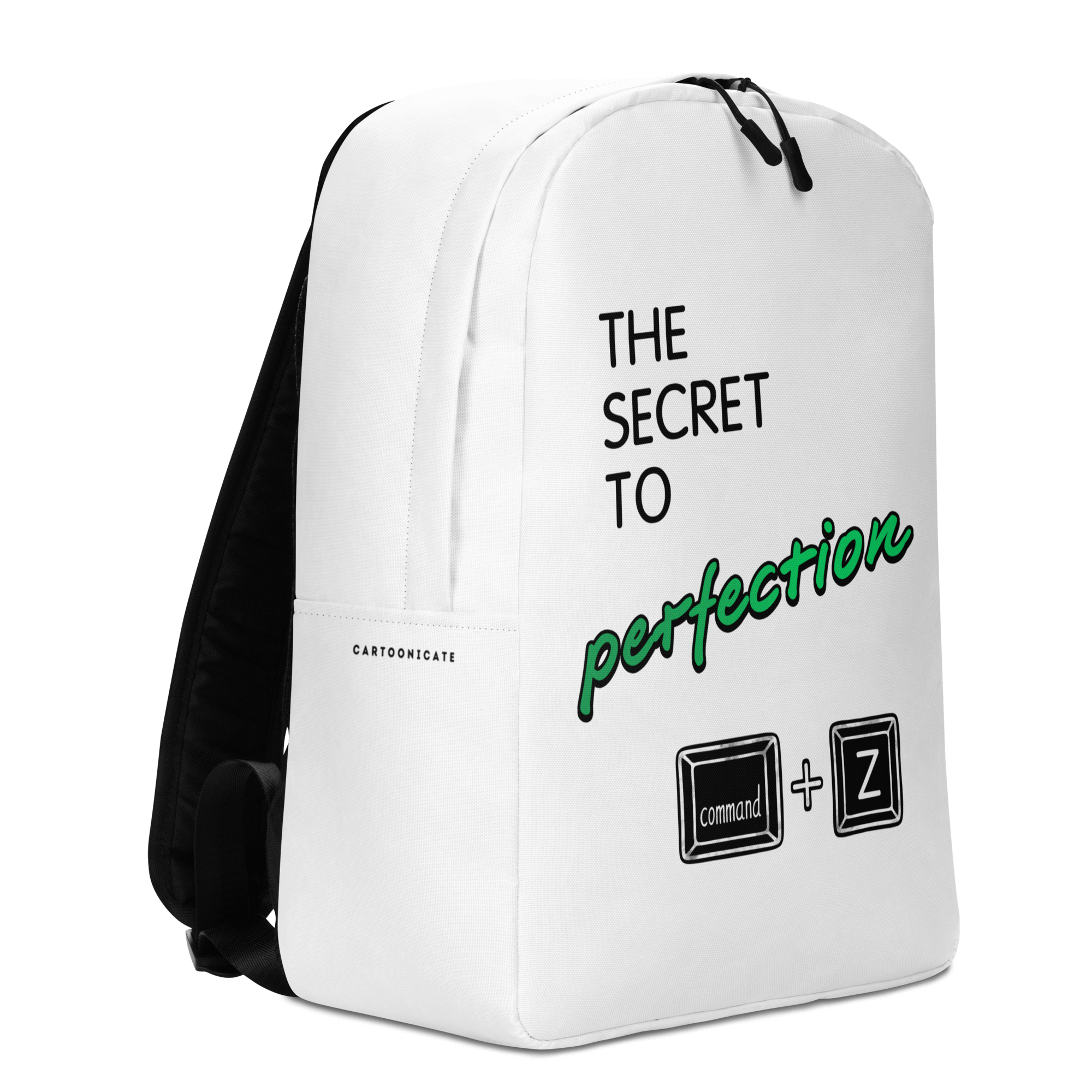 the secret to perfection white backpack