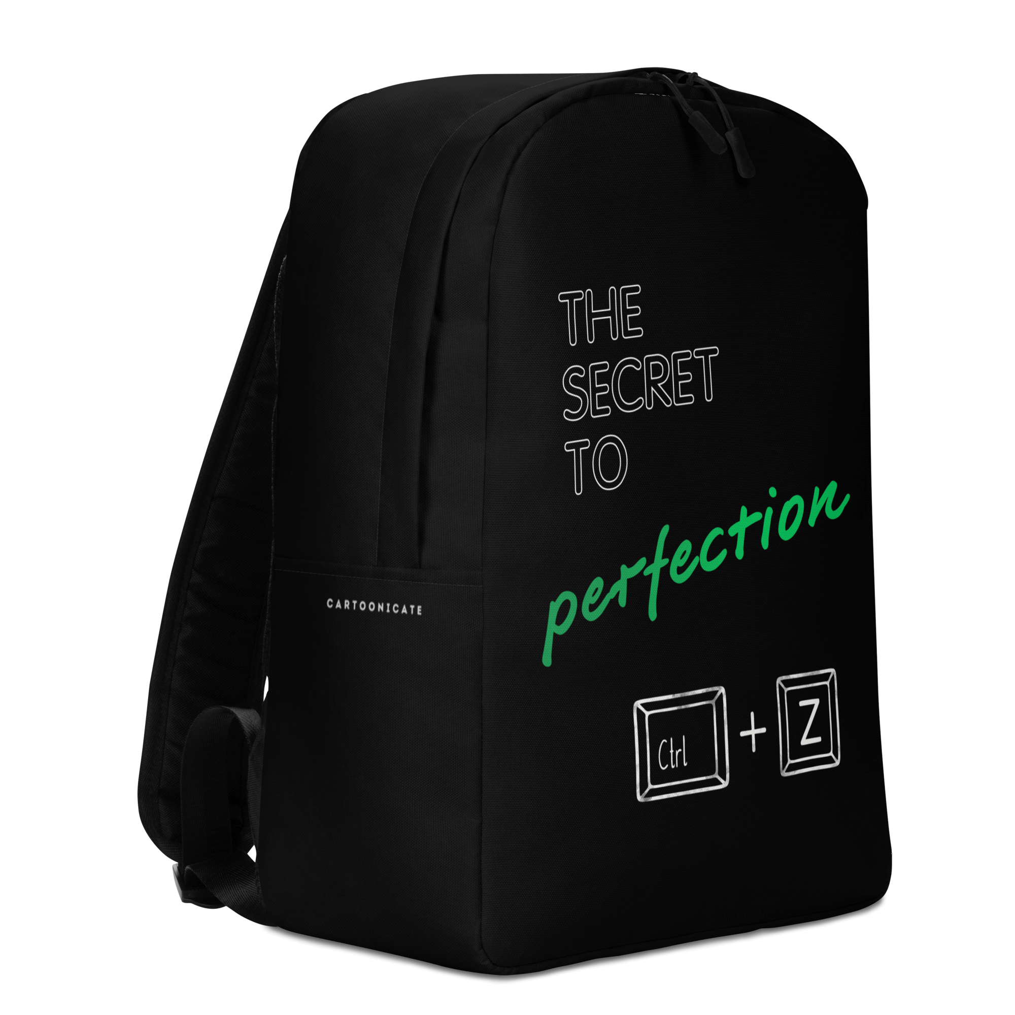 The secret to perfection on black backpack