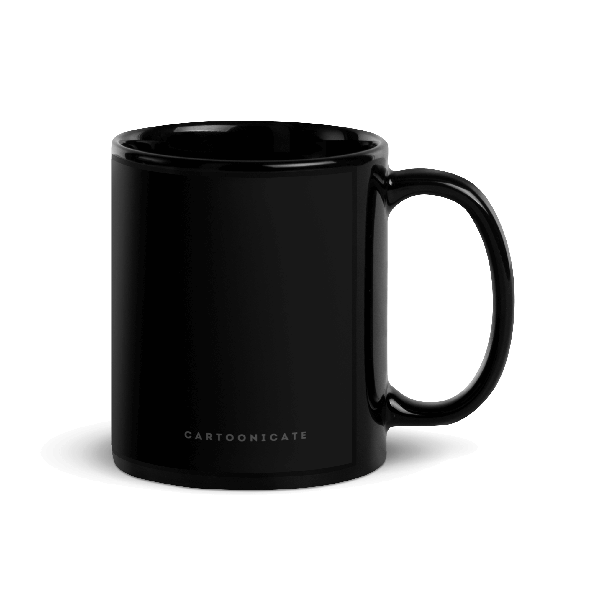 Cartoonicate ceramic mug black