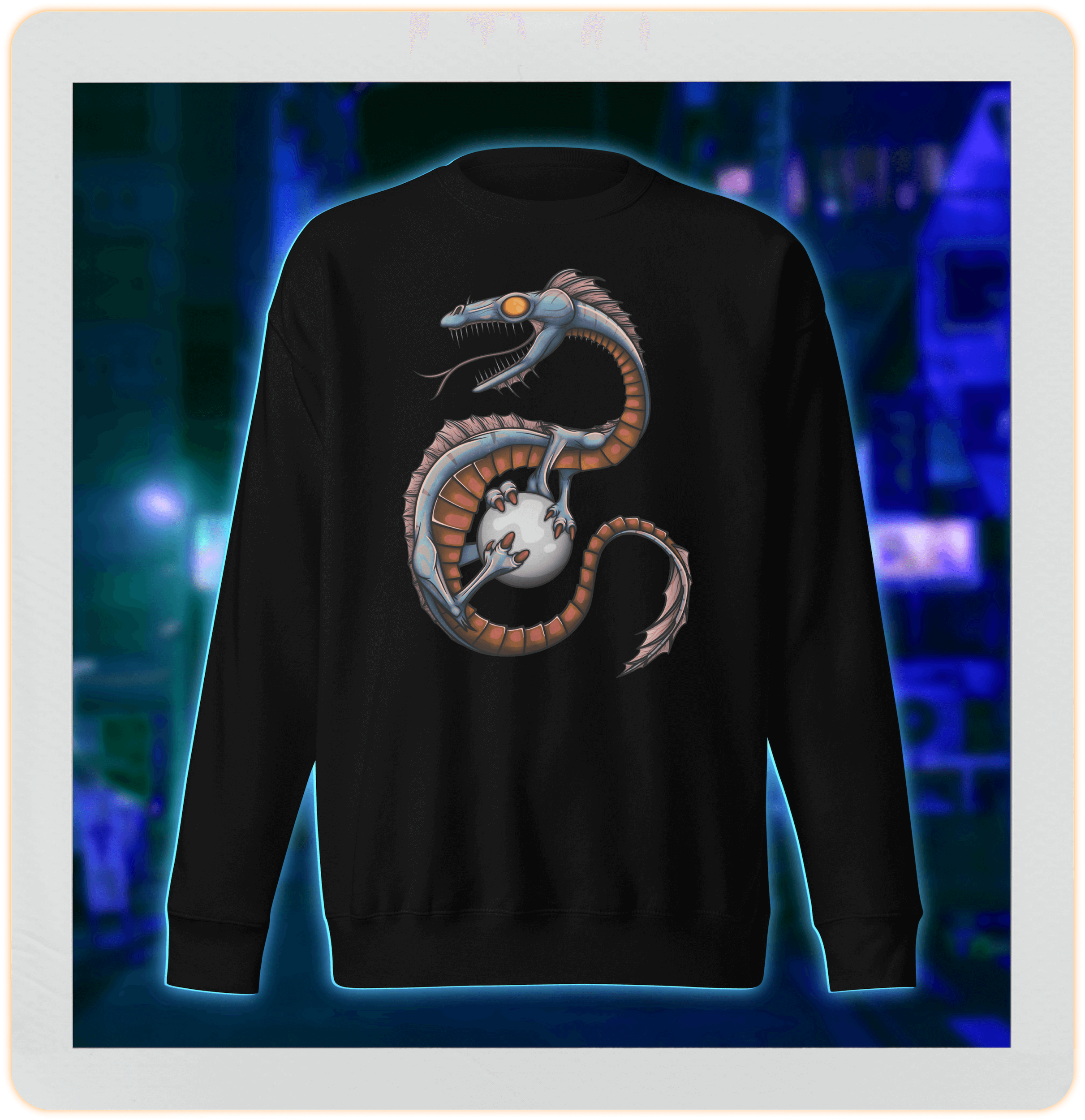 epic dragon design on black sweatshirt