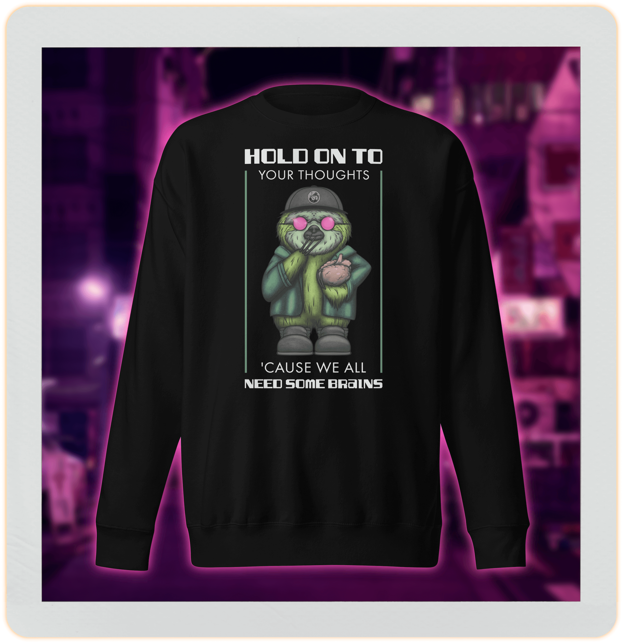 hold on to your thoughts cause we all need some brains black sweater