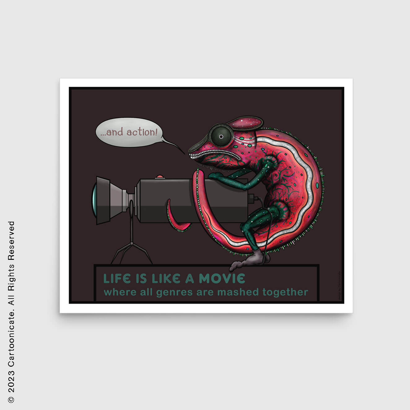 Life is like a movie cartoon wall print