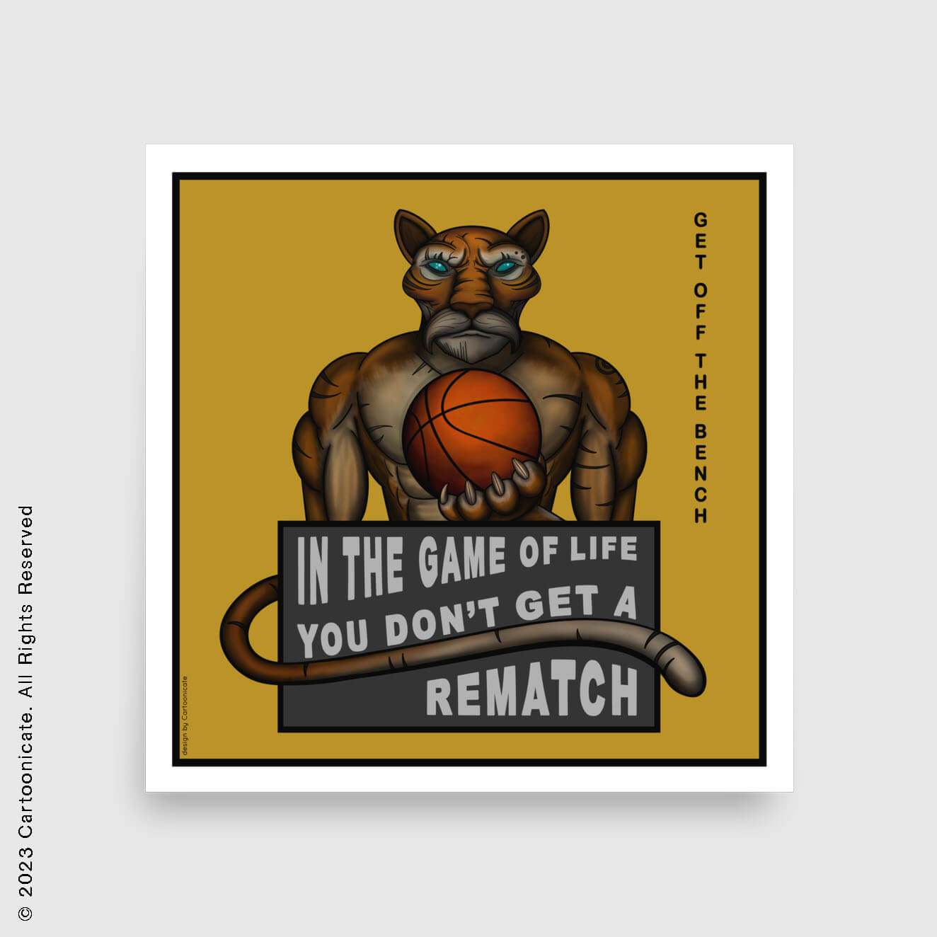 Get off the bench wall poster yellow