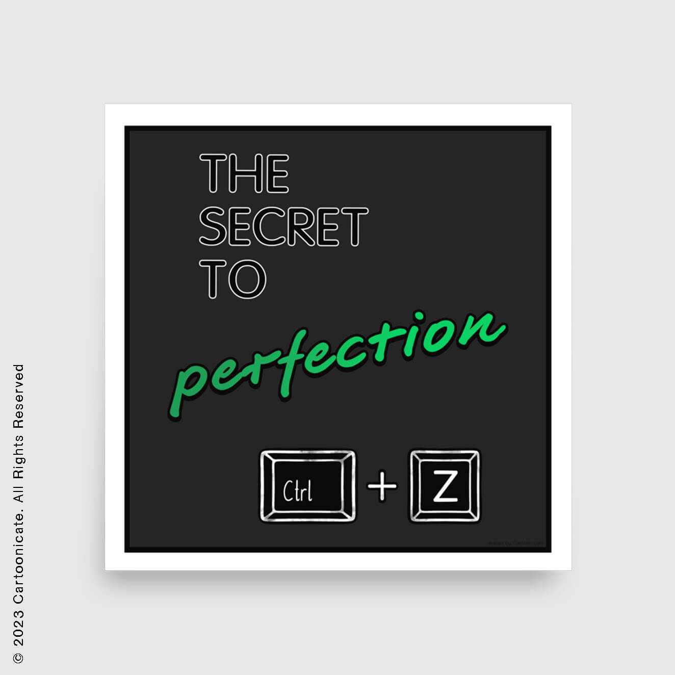 The secret to perfection wall poster