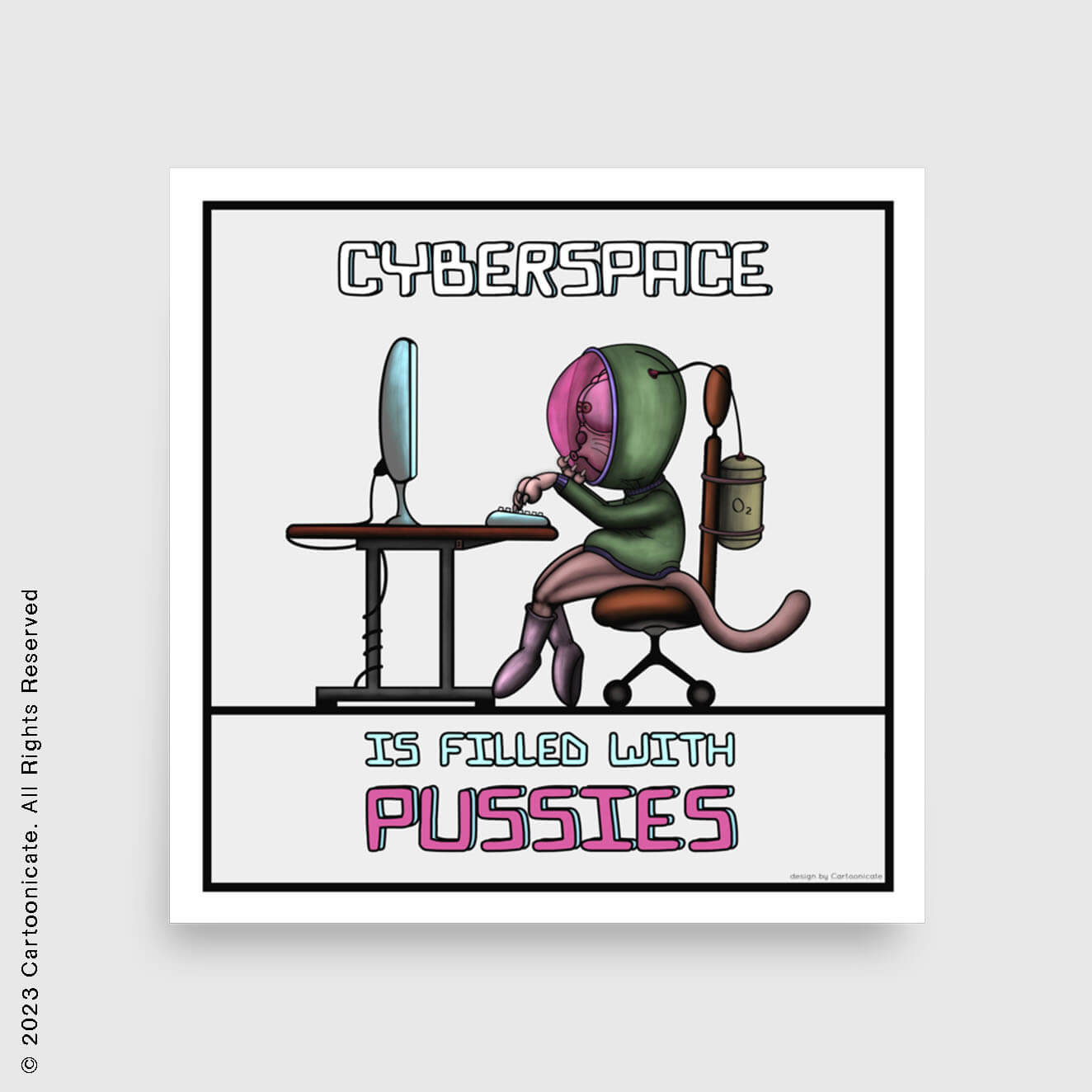 Funny cyberspace pussycat wall poster