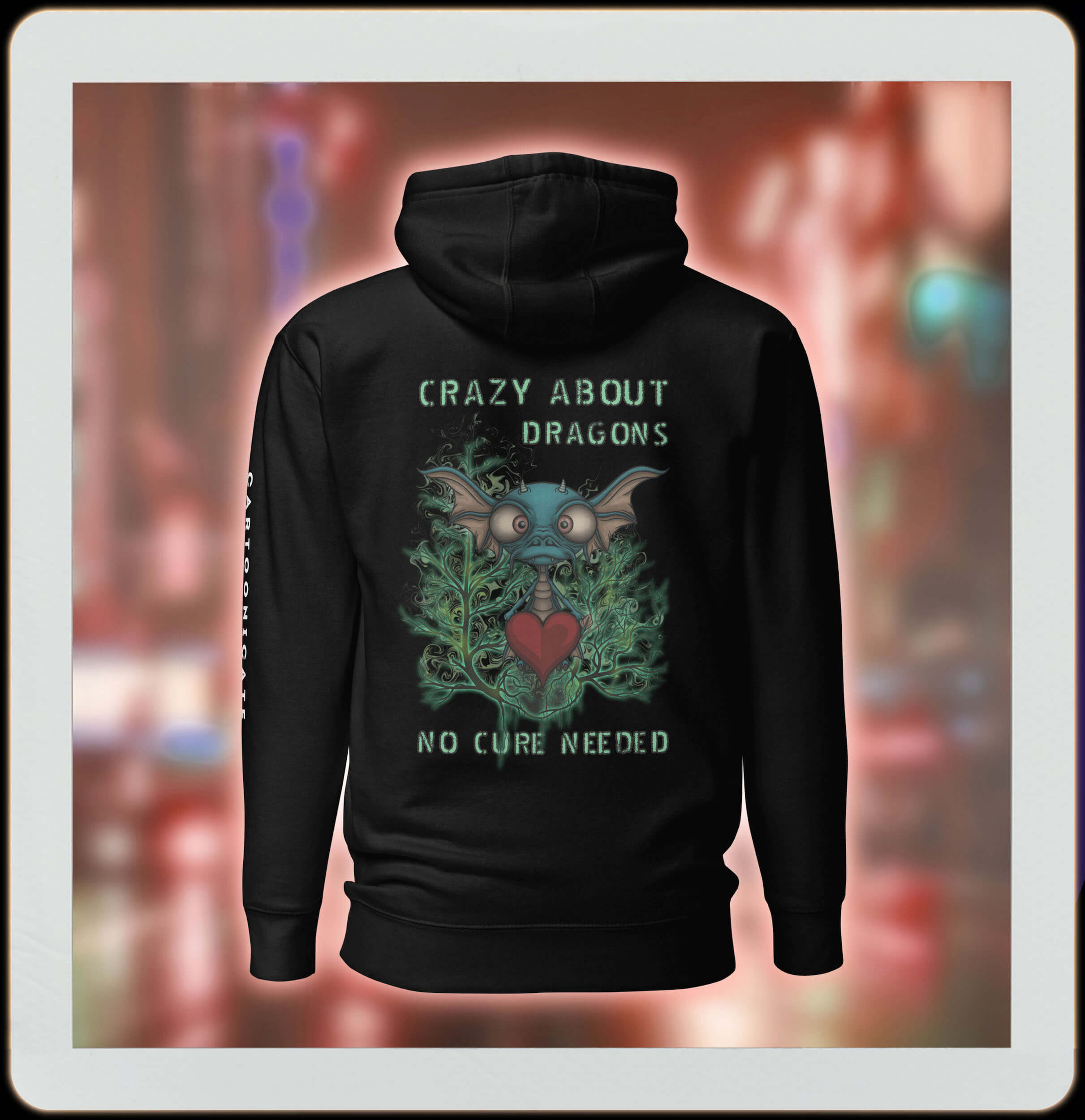 crazy about dragons black hoodie