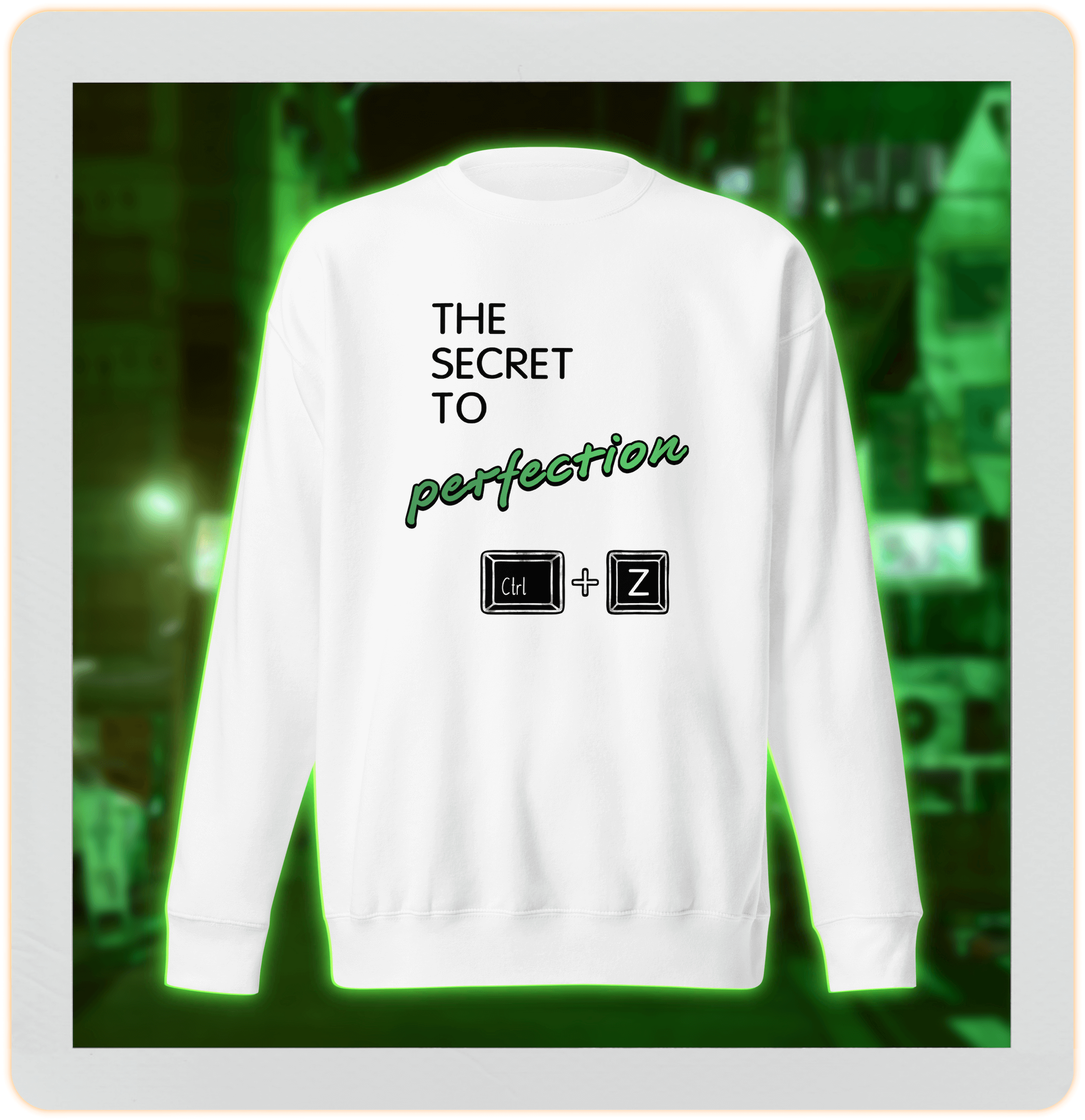 Control + Z keyboard PC white sweater  