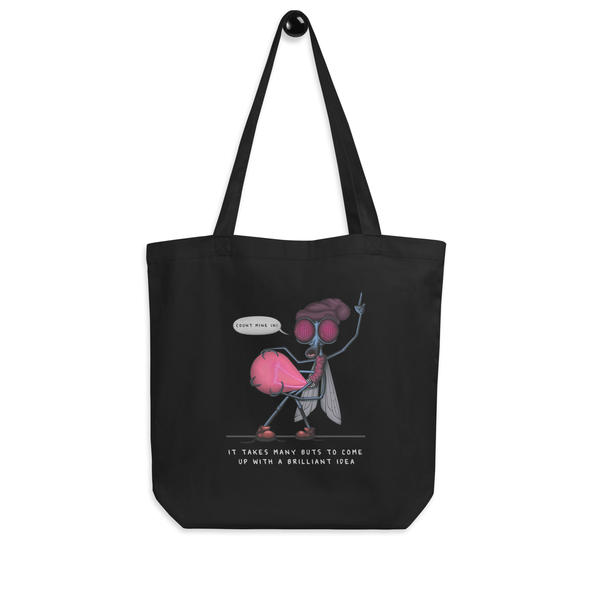 Cool lightbulb insect tote bag black