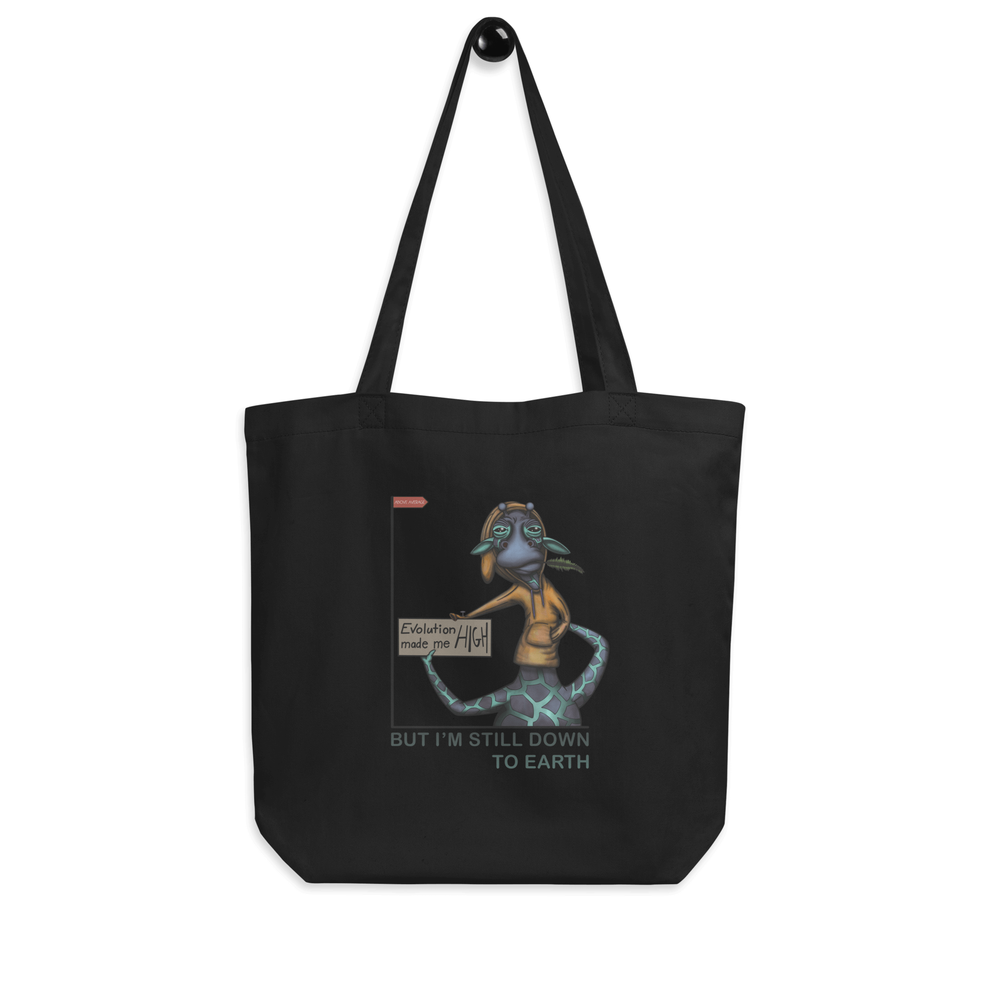 Cartoon Giraffe Evolution Tote Bag Black