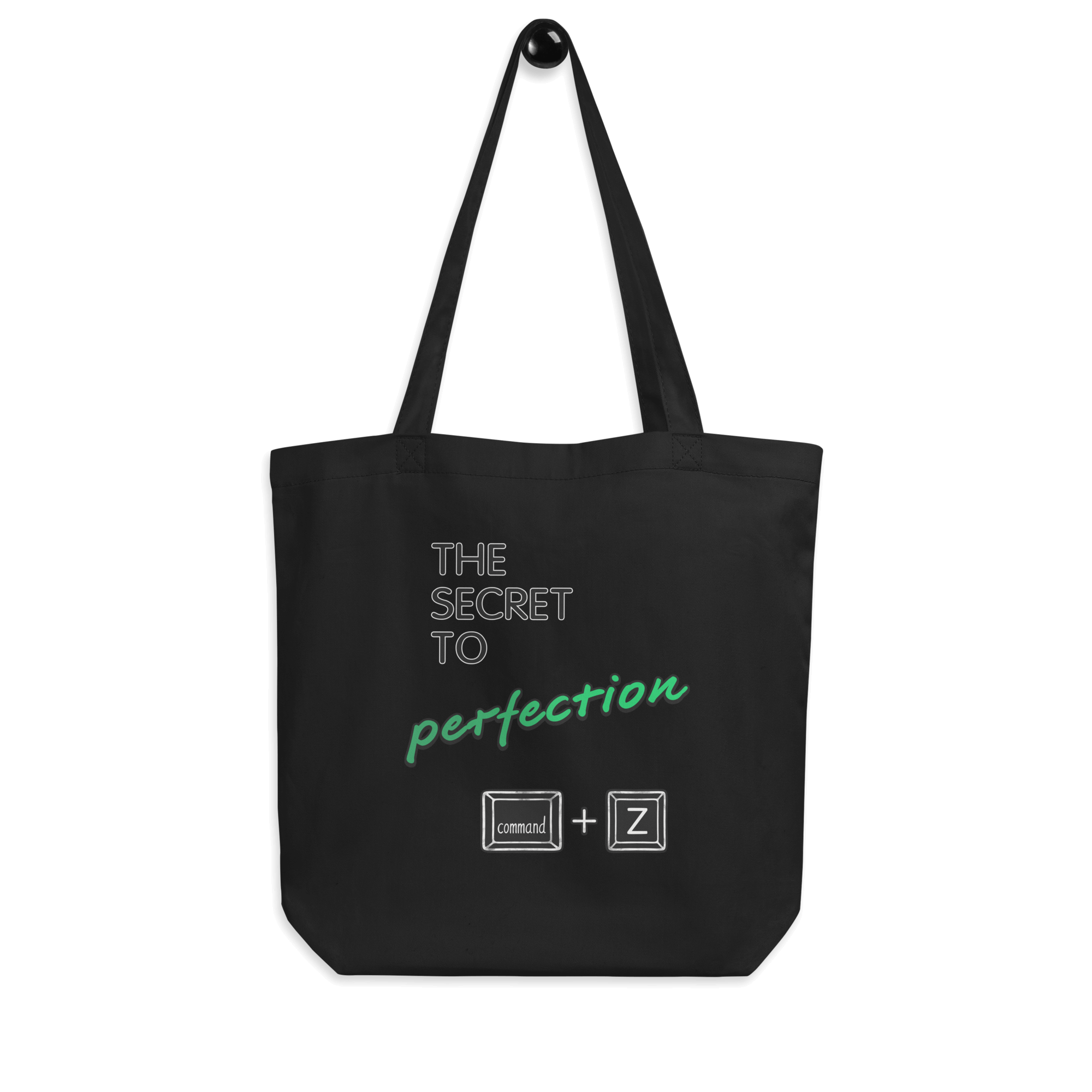 cmd + Z Mac keyboard shortcut tote bag black