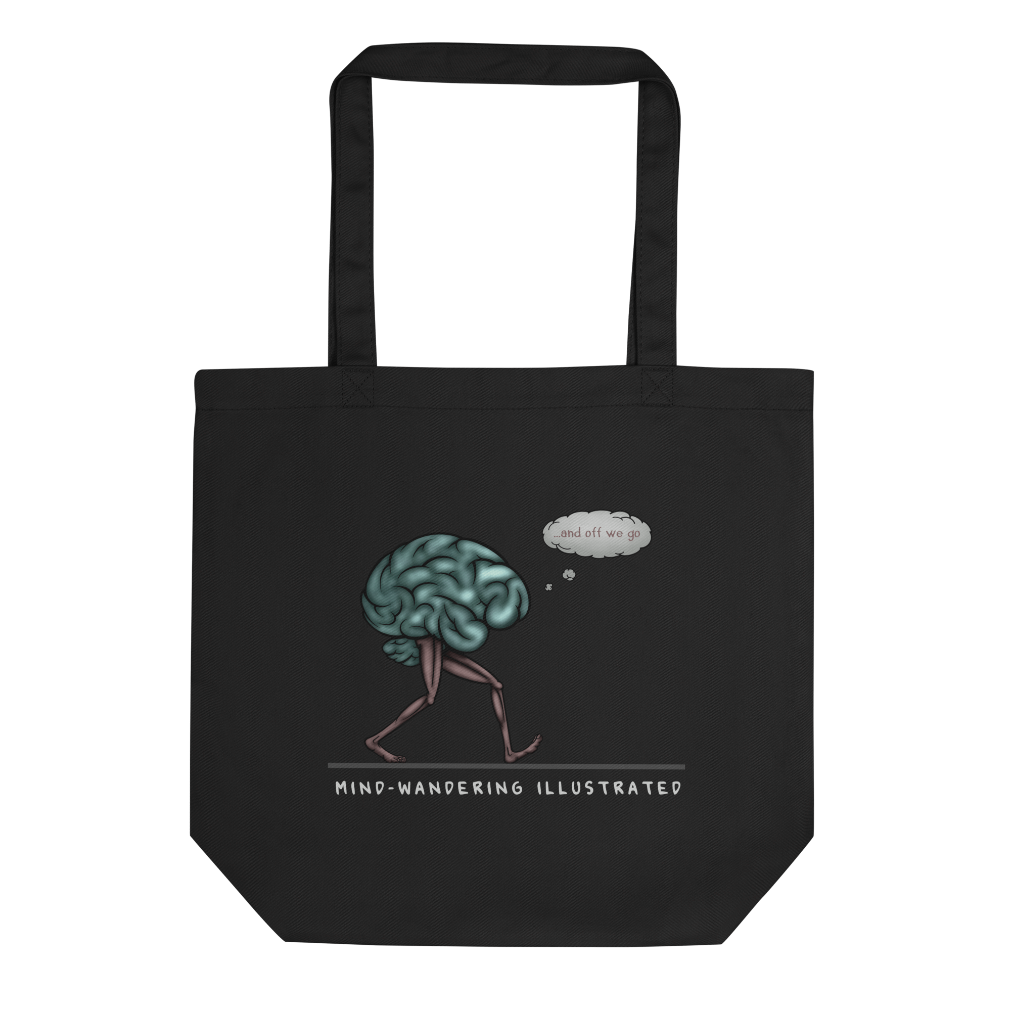 Mind-wandering tote bag black