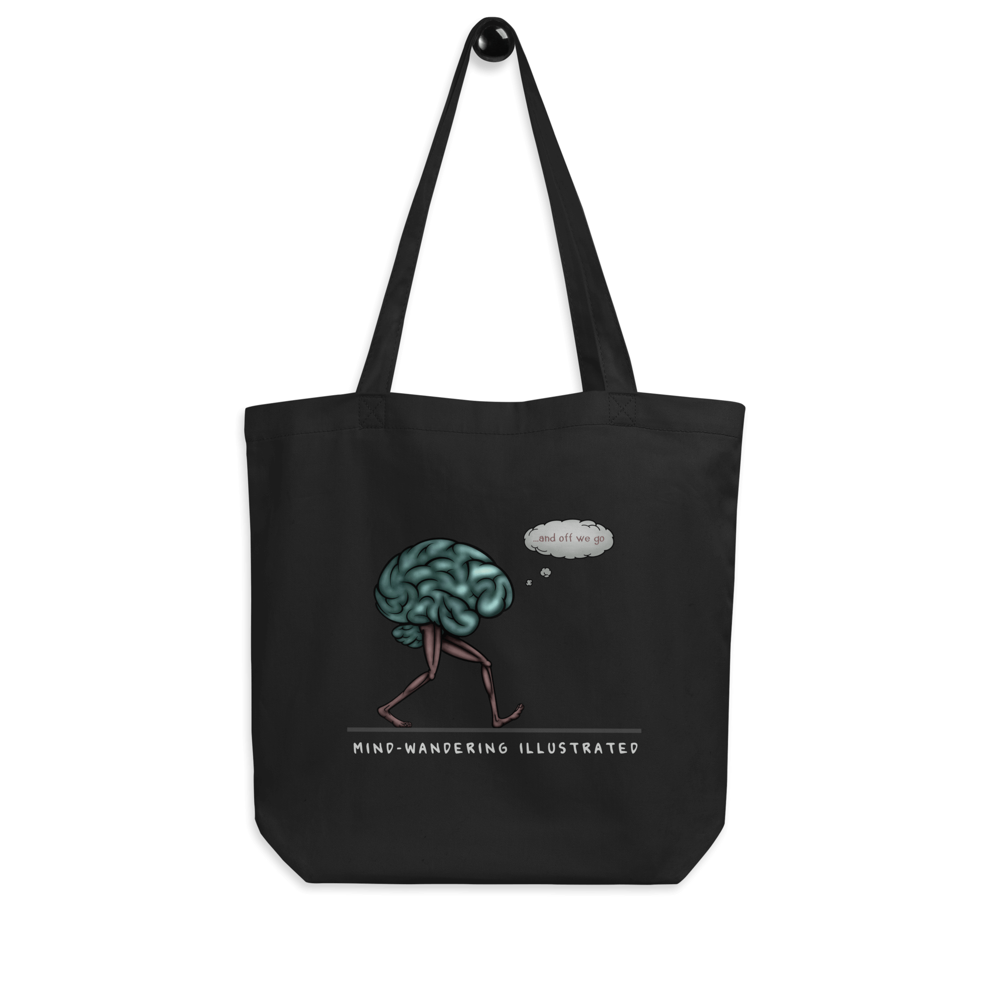 Funny mind-wandering brain tote bag