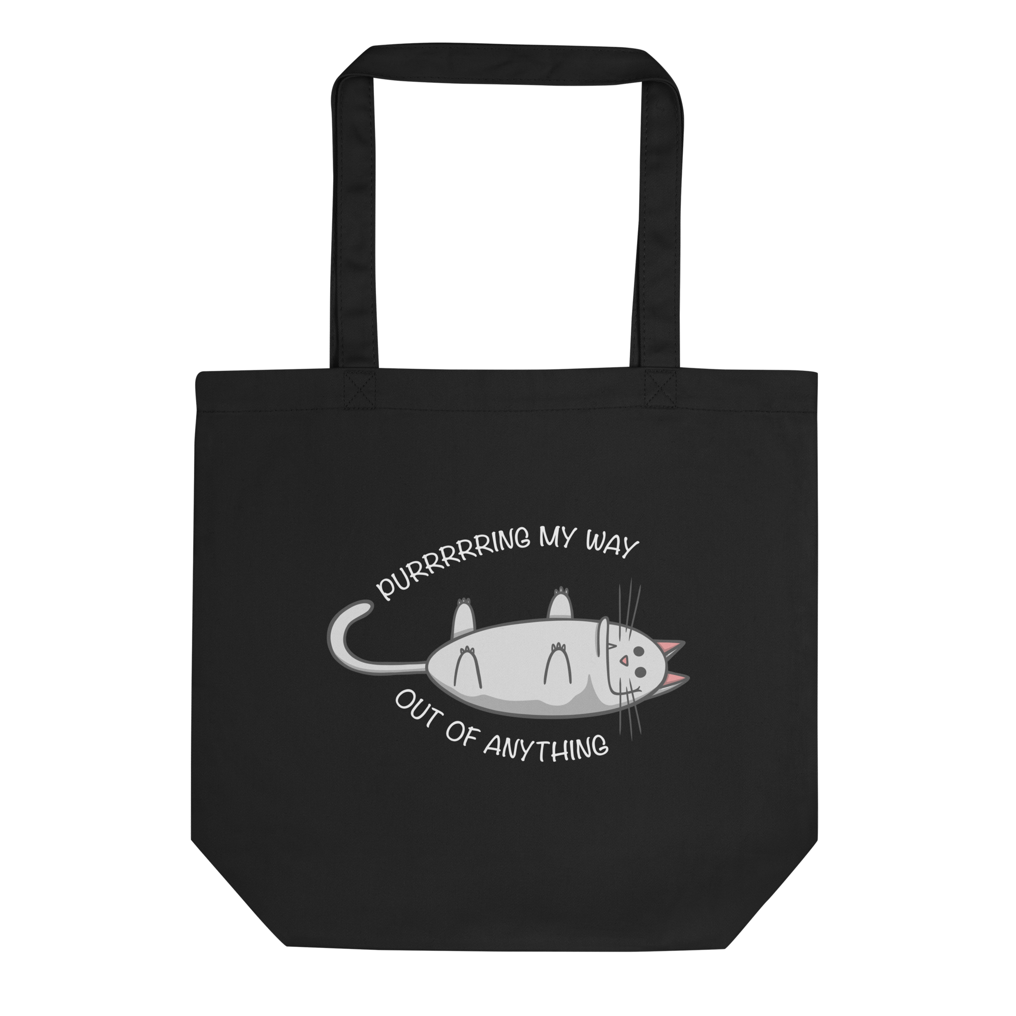 Purring my way out of anything tote bag black