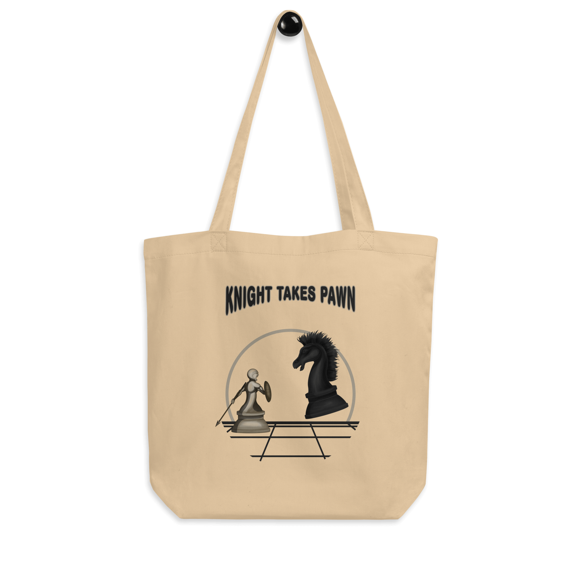 Cool cartoon chess tote bag natural