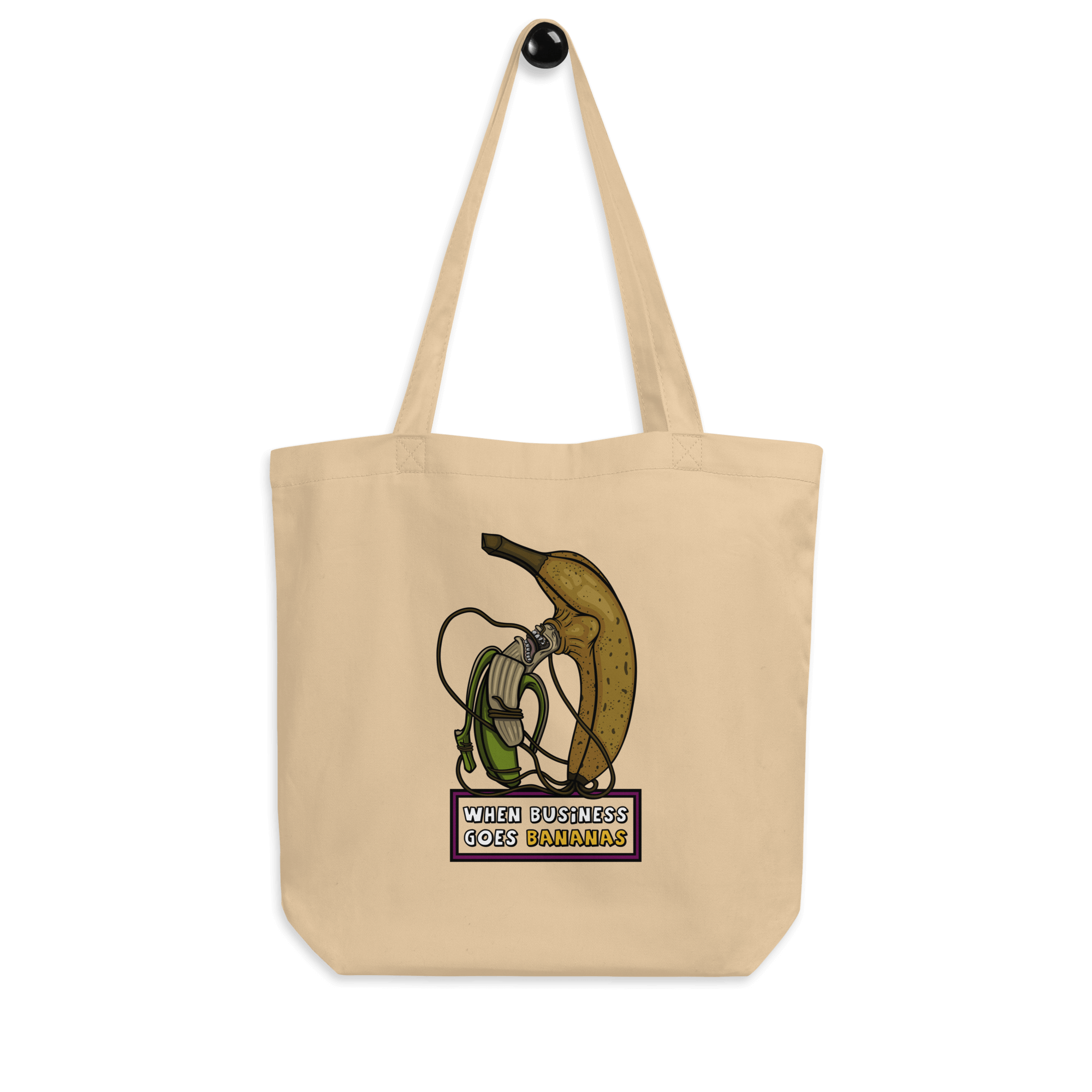 Funny Cartoon banana tote bag natural