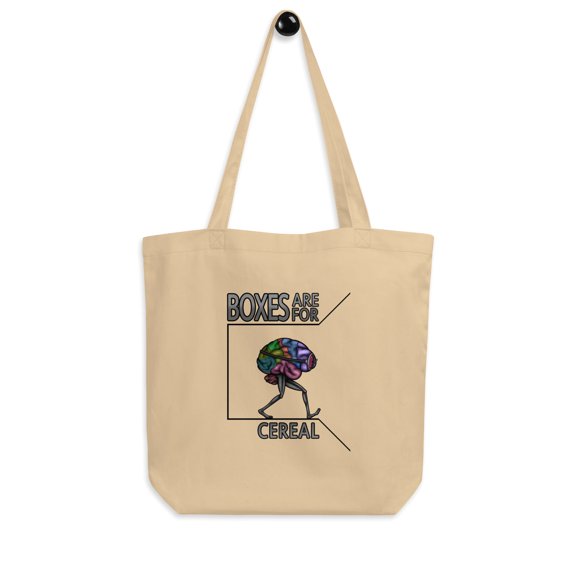 funny cartoon brain with legs tote bag natural