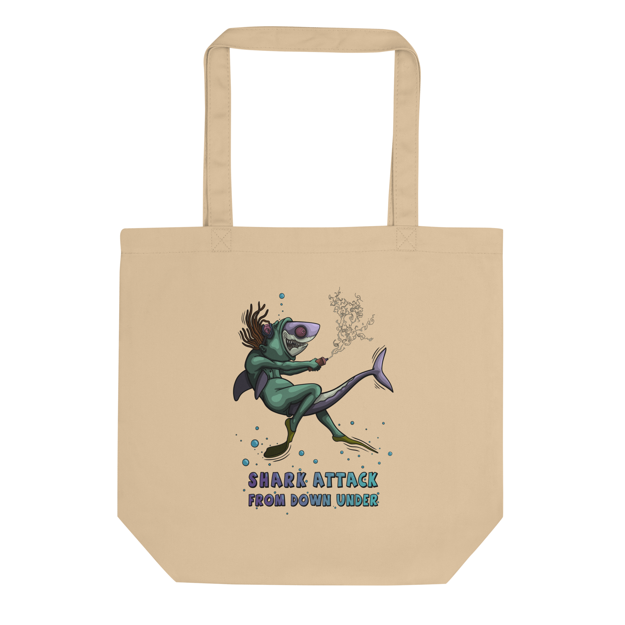 shark attack from down under tote bag natural