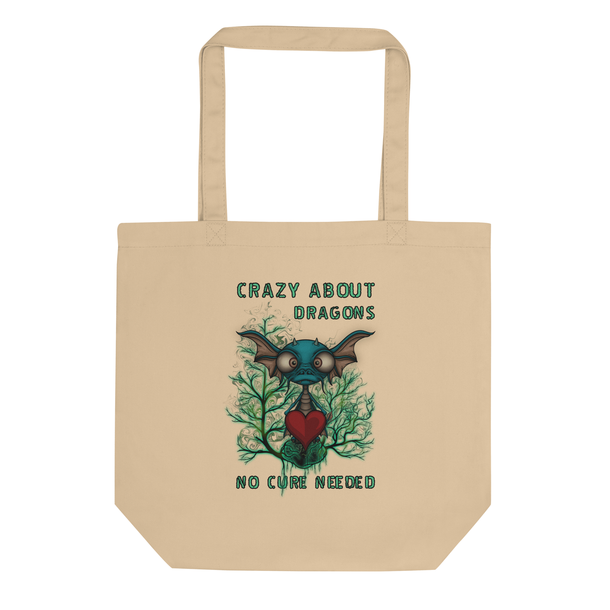 crazy about dragons tote bag natural