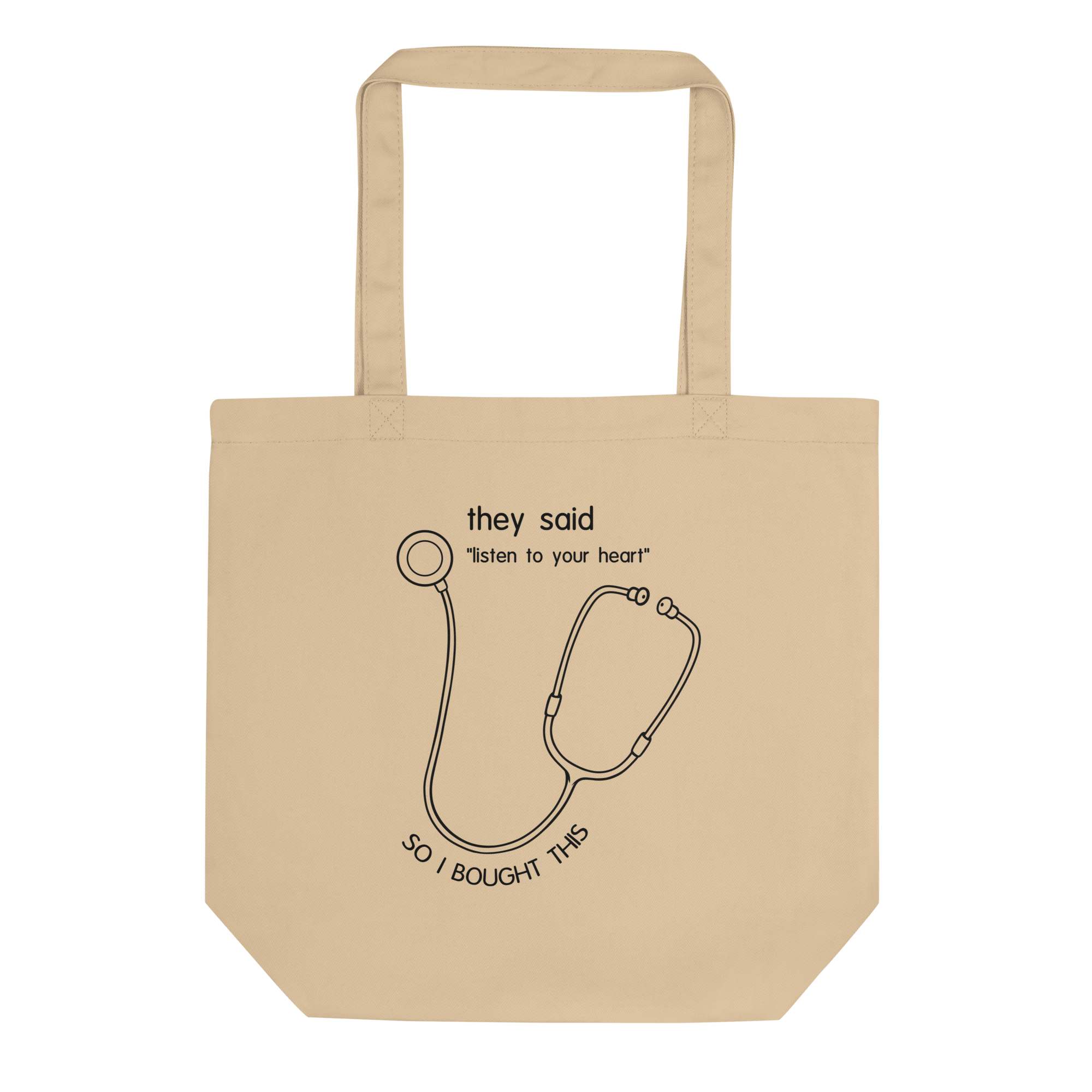 doctor Stethoscope drawing on tote bag natural