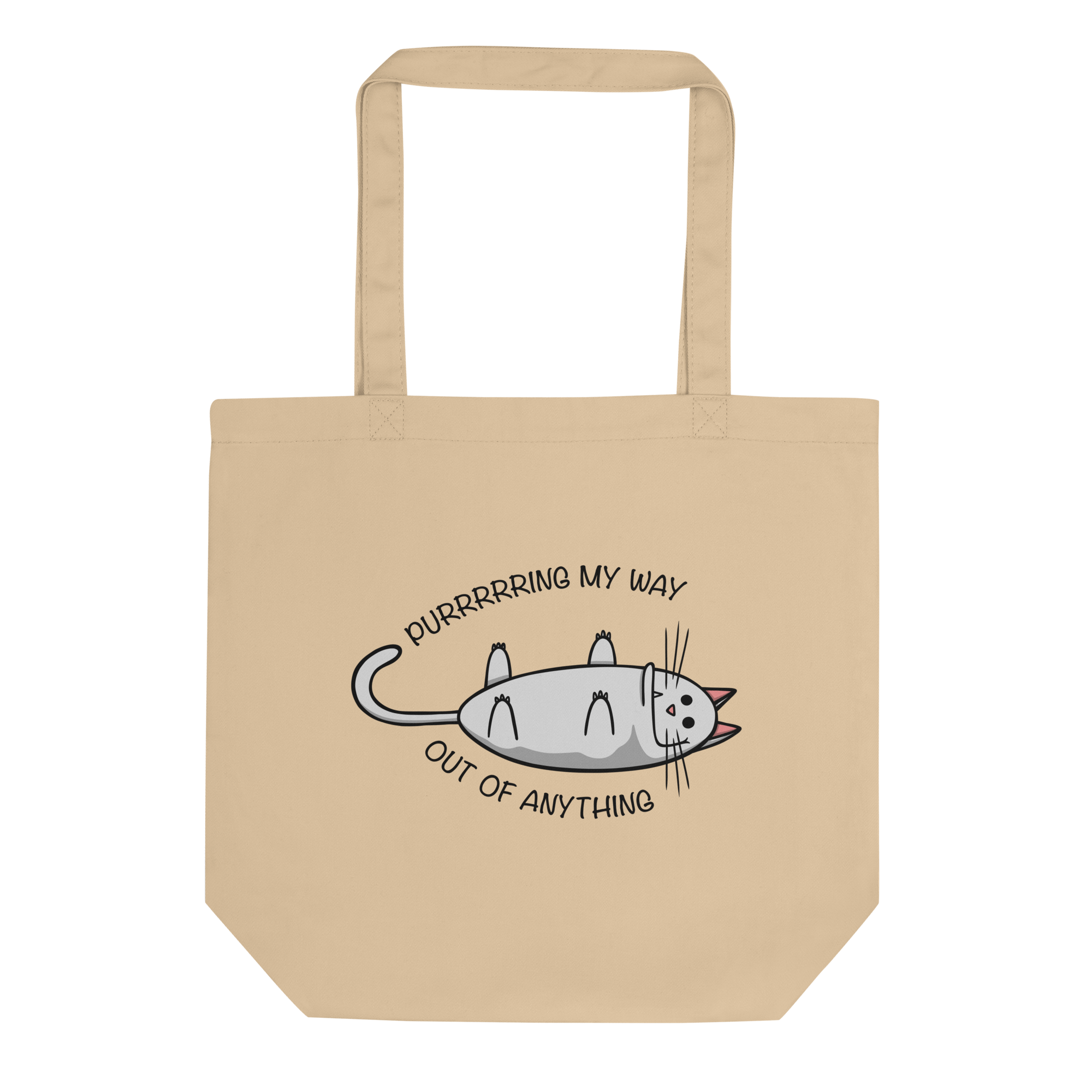 Purring my way out of anything tote bag natural