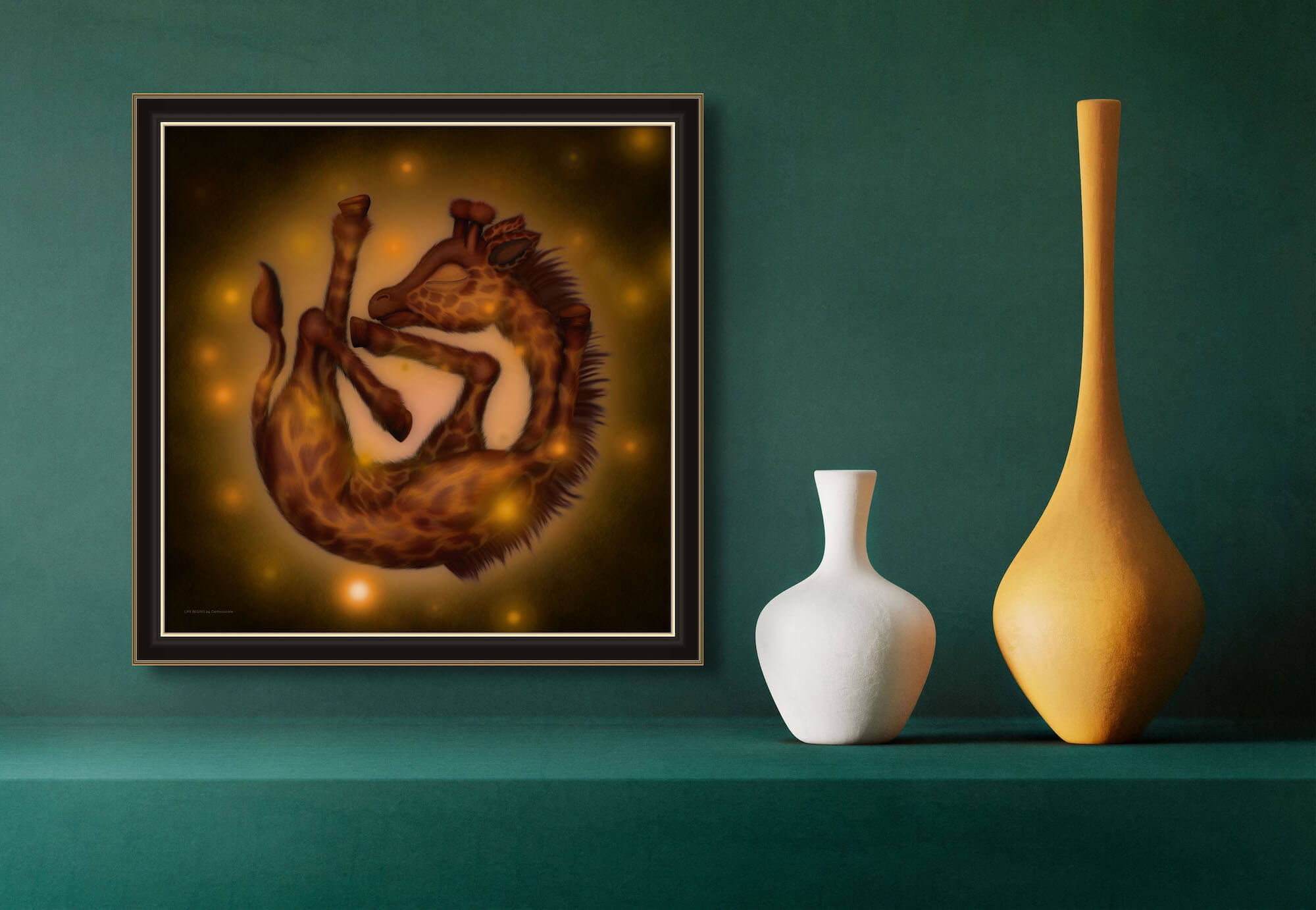 giraffe fine art wall poster