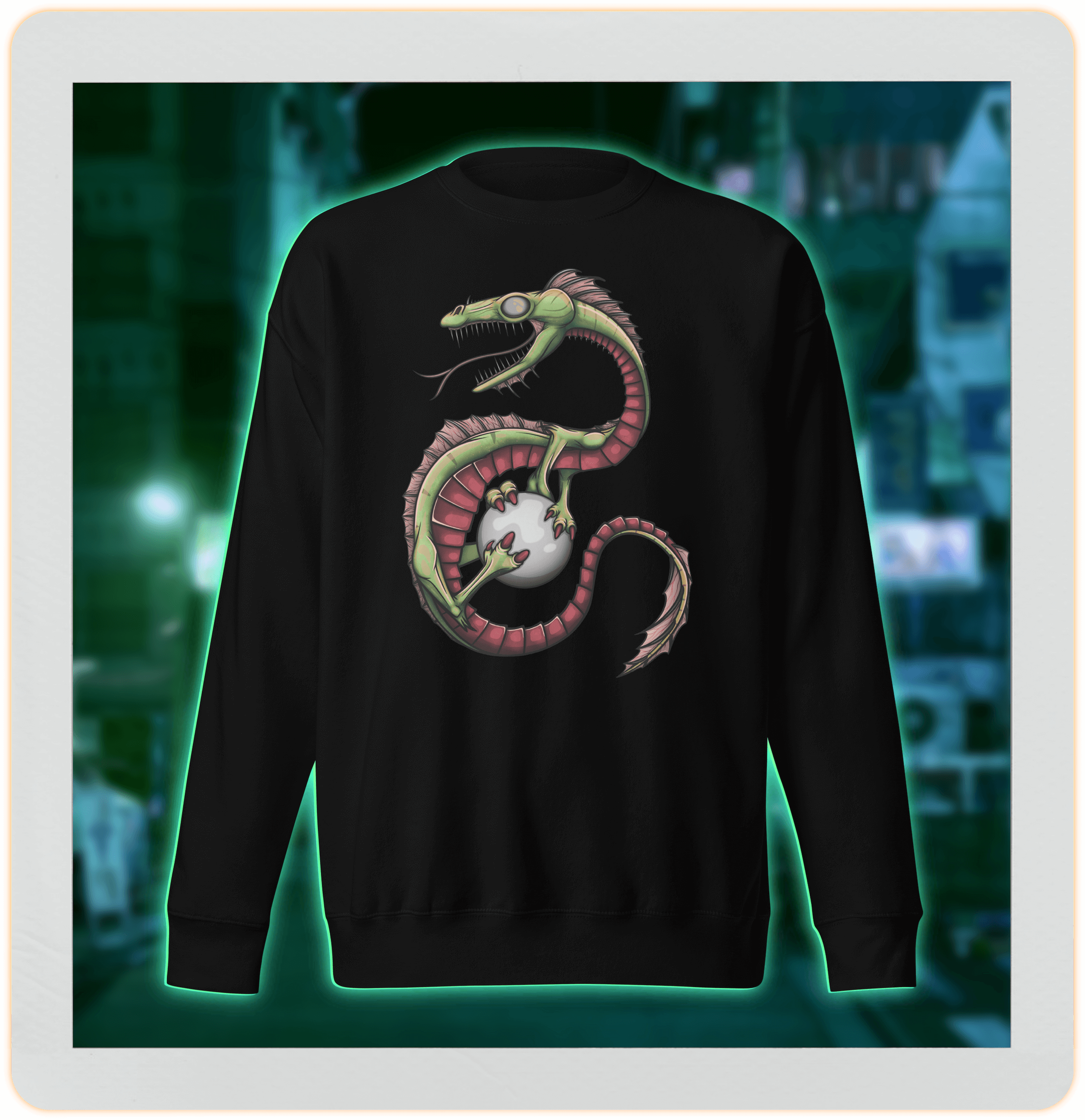 epic dragon design on black sweatshirt