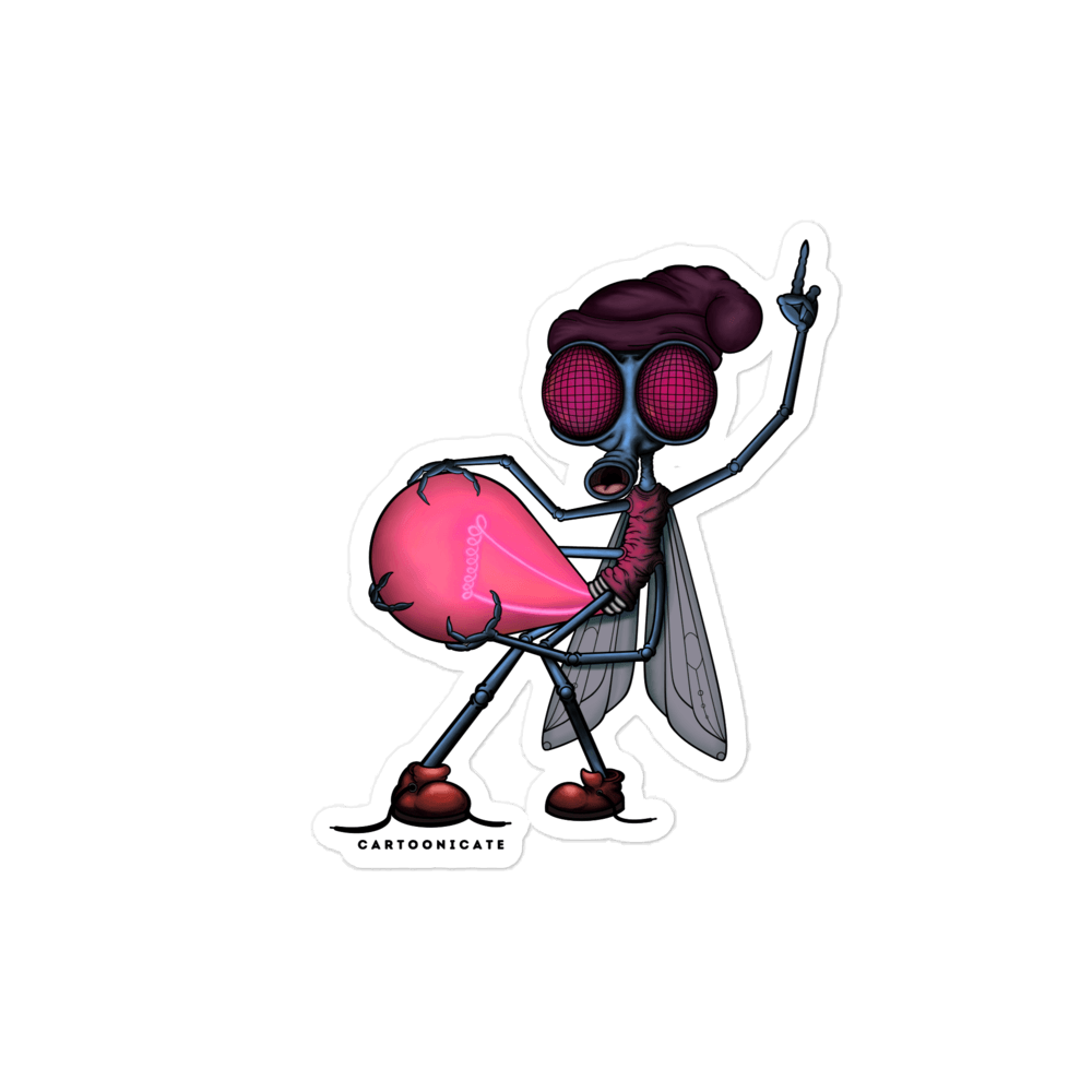 Lightbulb cartoon kiss cut sticker