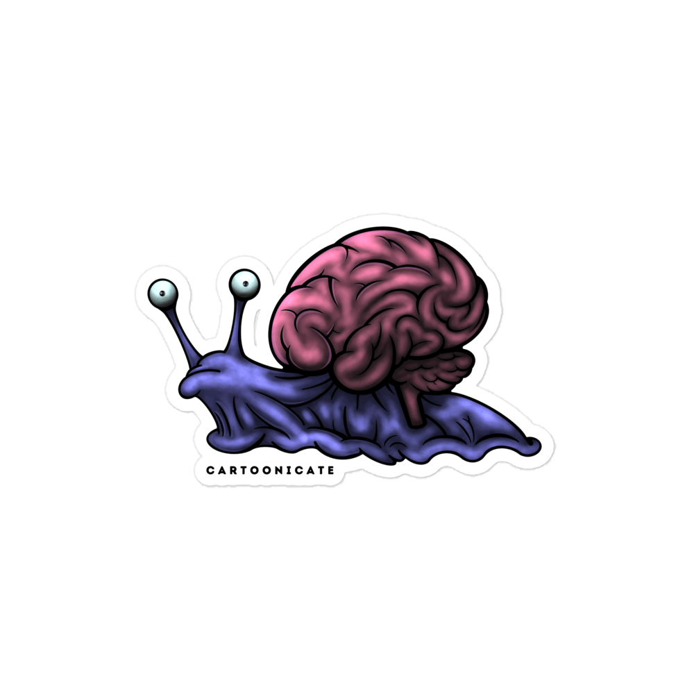 Purple snail humor kiss cut sticker