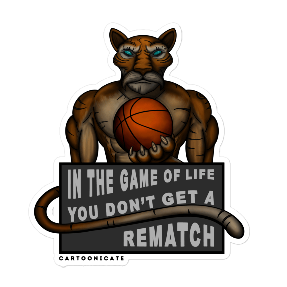 Tiger playing basket kiss cut sticker