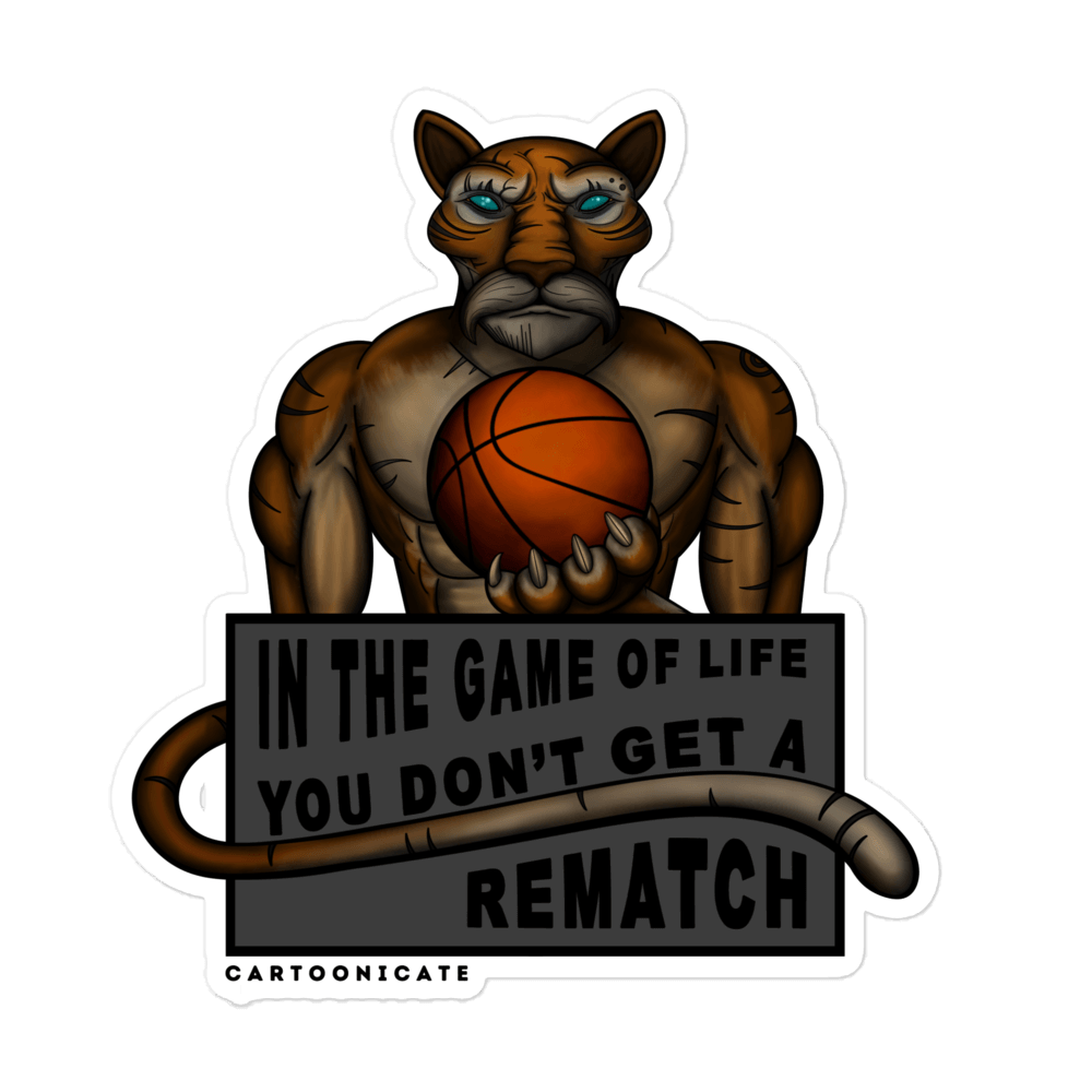 Tiger playing basket kiss cut sticker