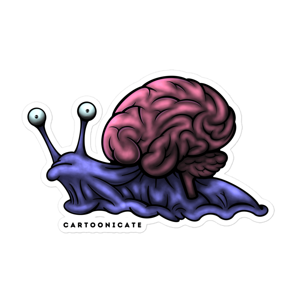 Cartoon sluggish die cut sticker