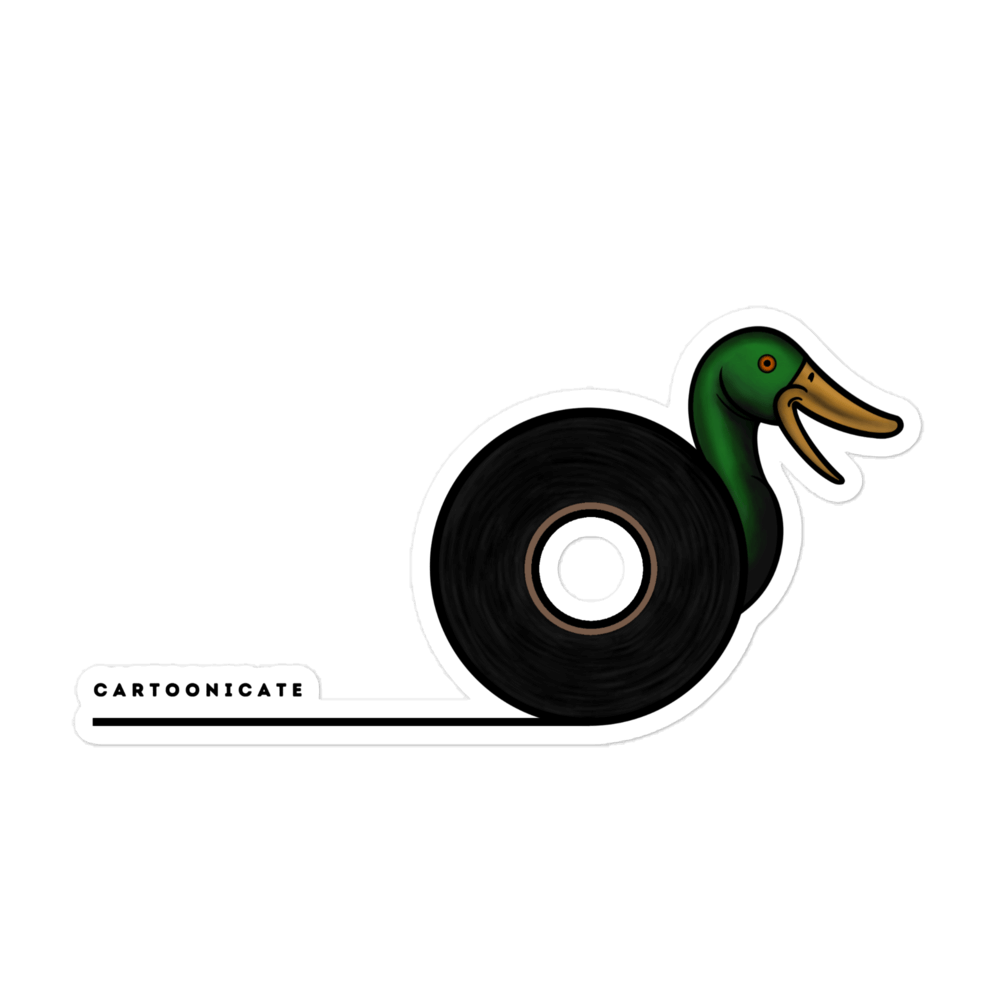 Funny ducktape die cut sticker