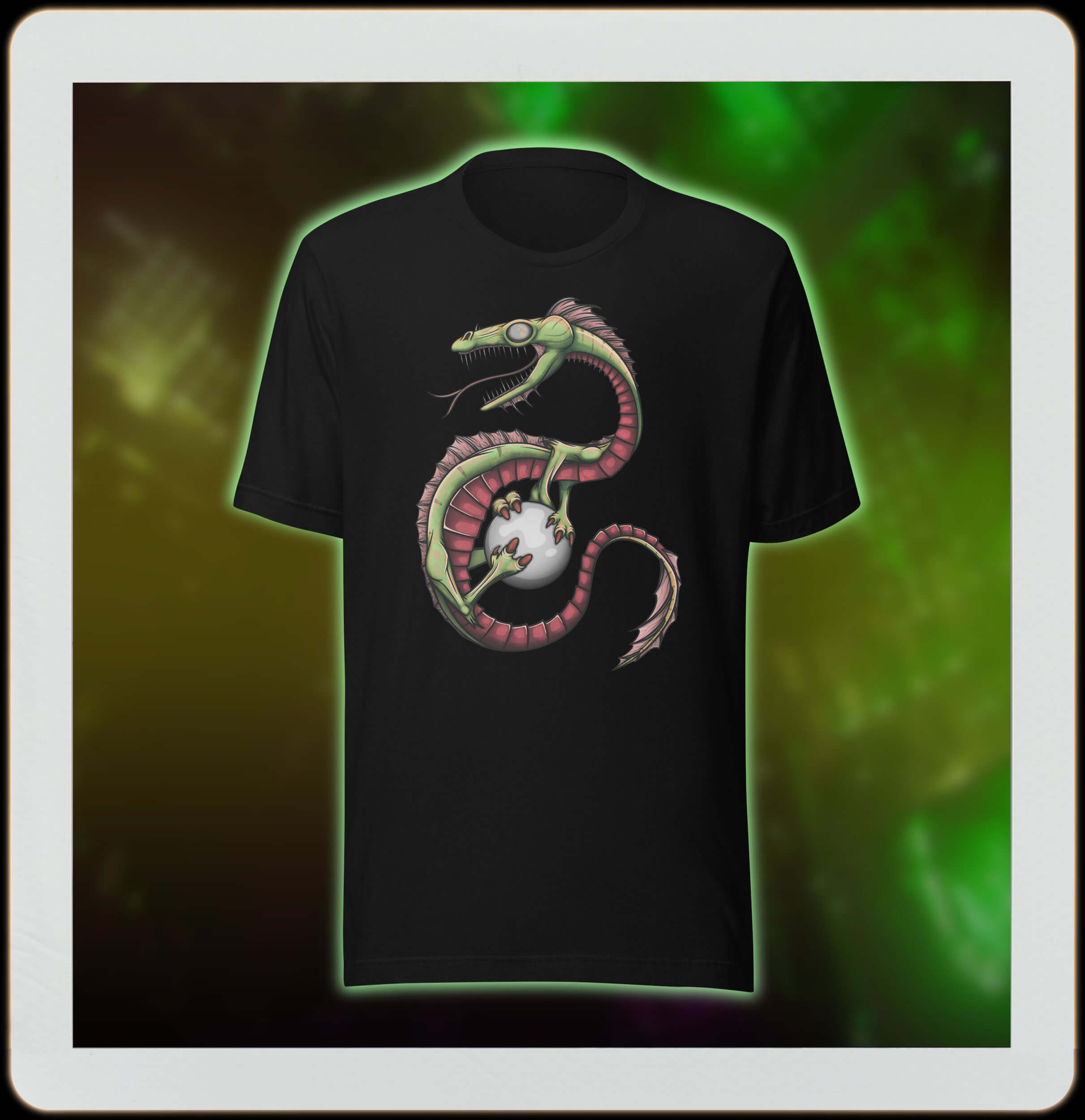 epic dragon design on black t-shirt