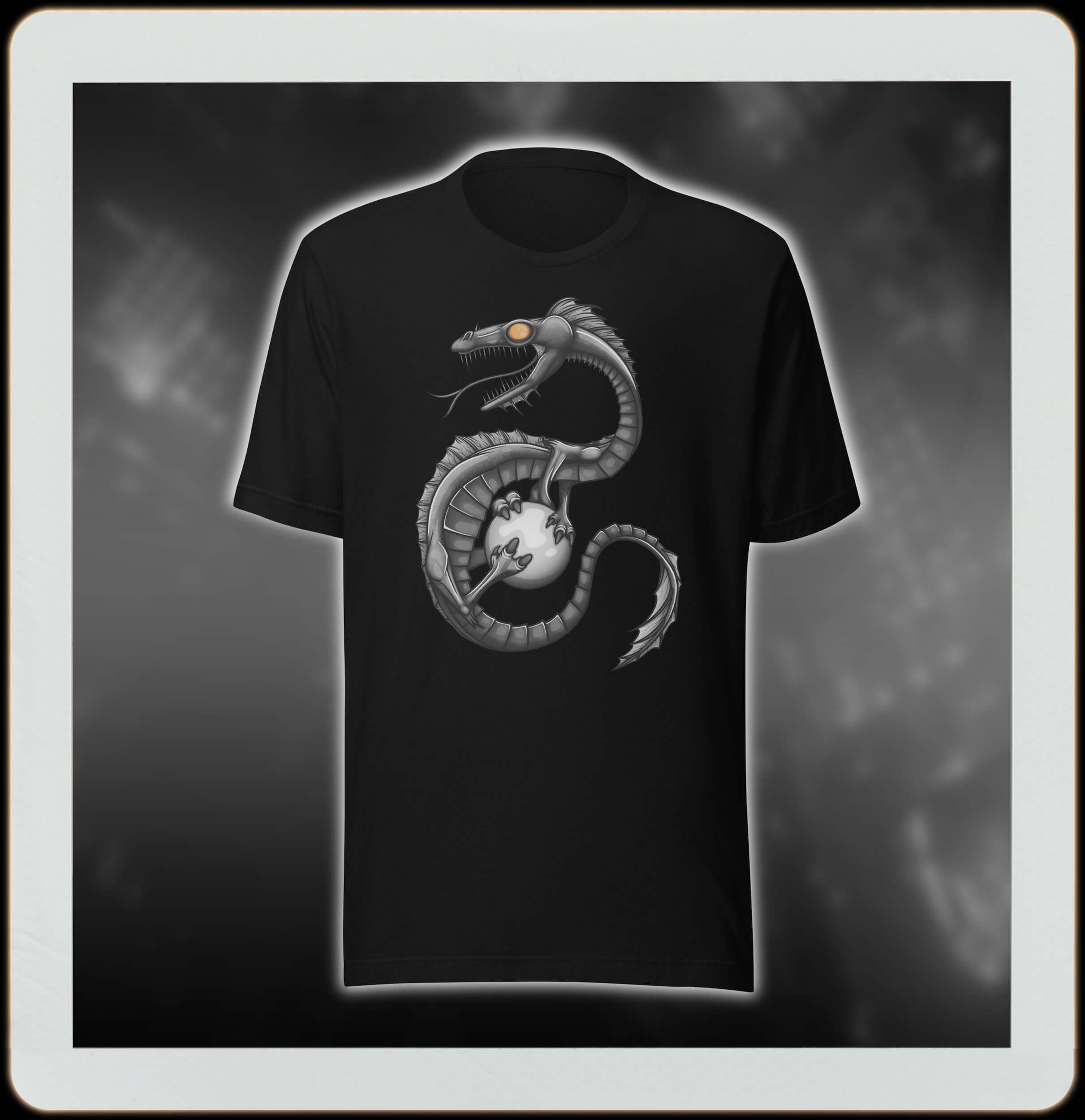 epic dragon design on black t-shirt