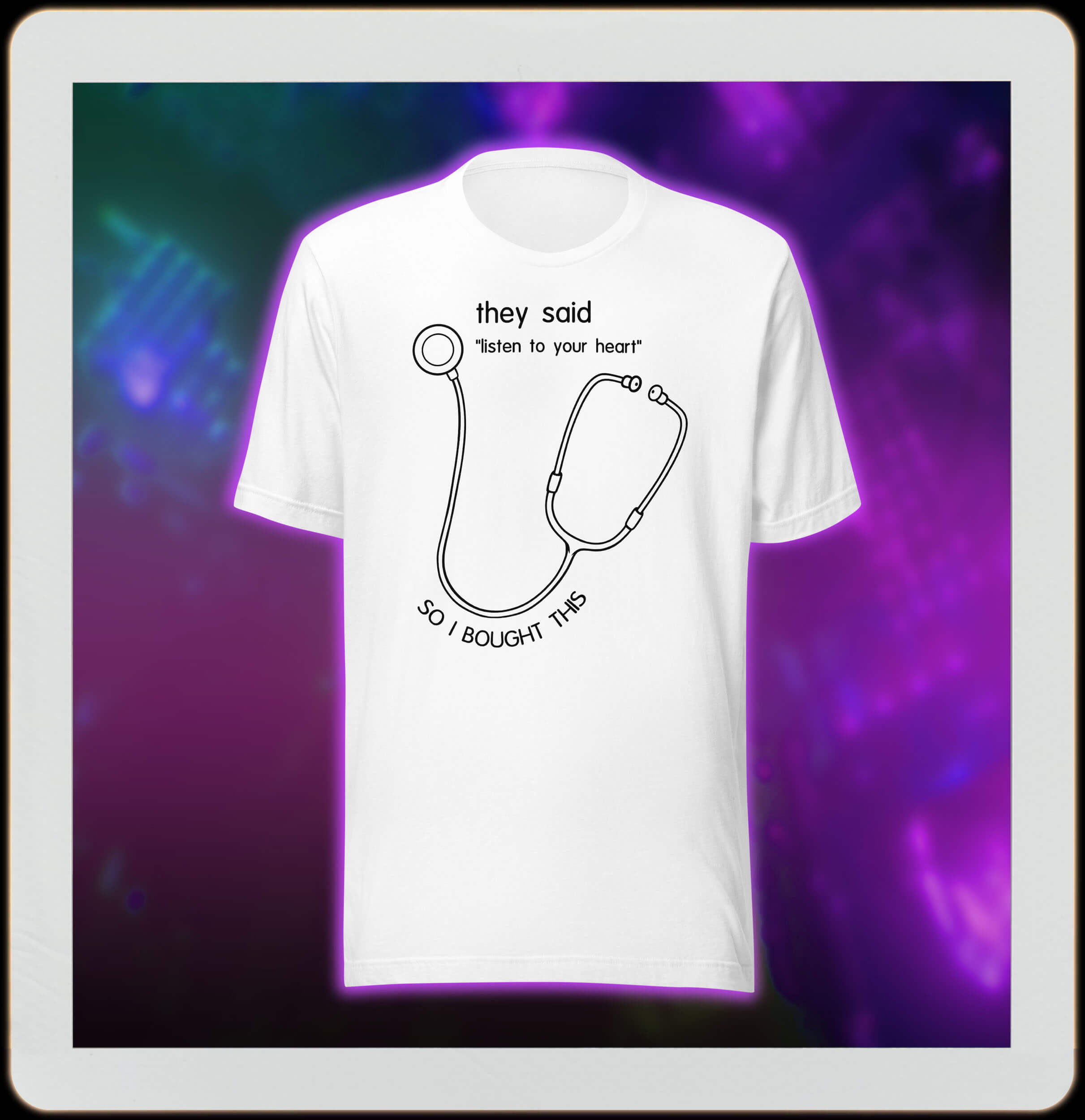 Doctor Stethoscope drawing on white t-shirt