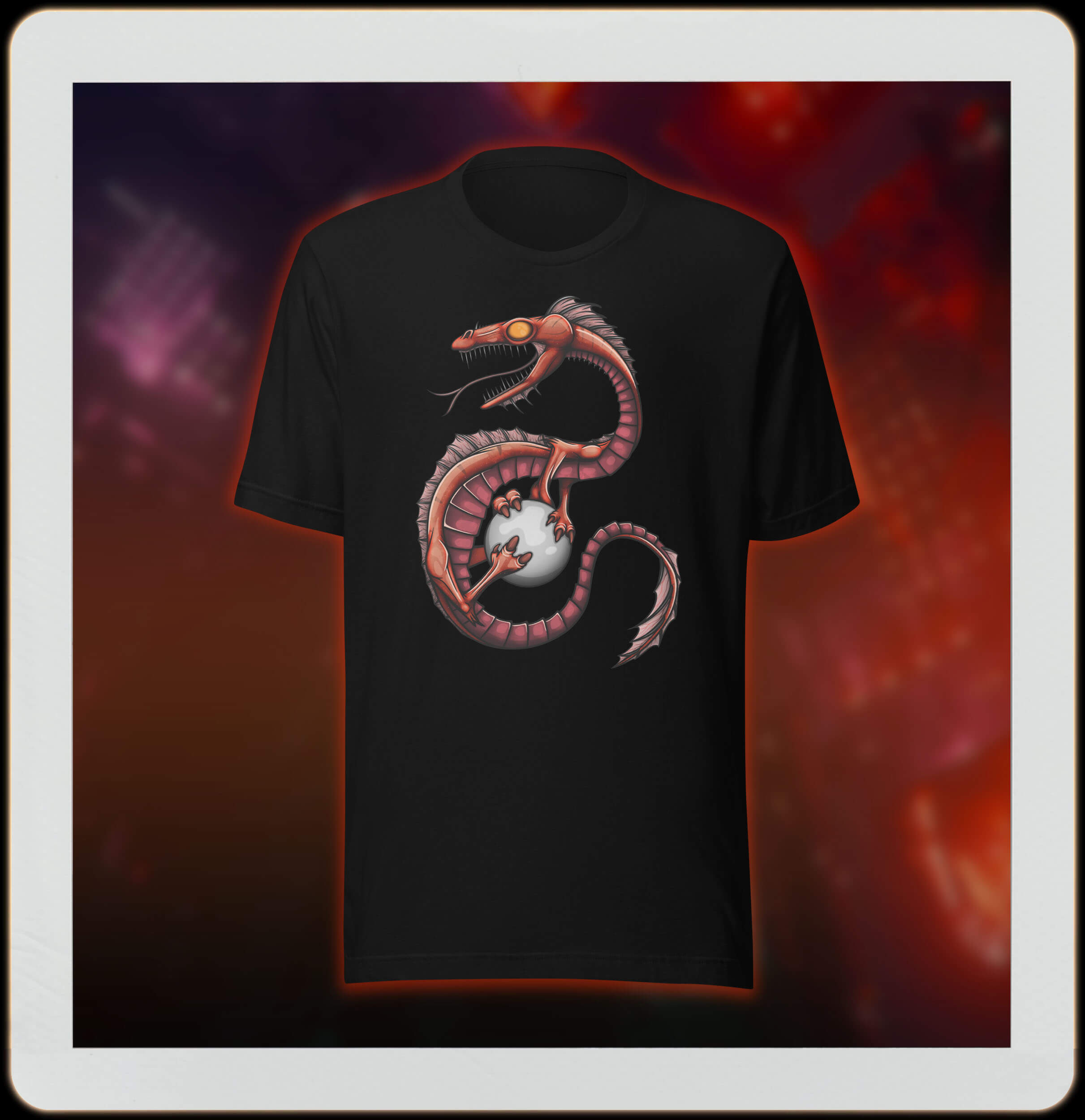 epic dragon design on black t-shirt