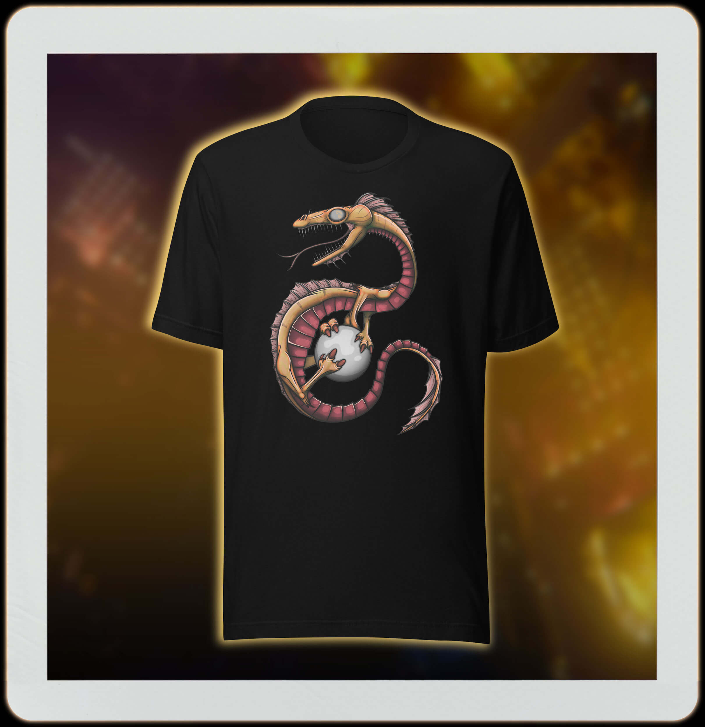 epic dragon design on black t-shirt